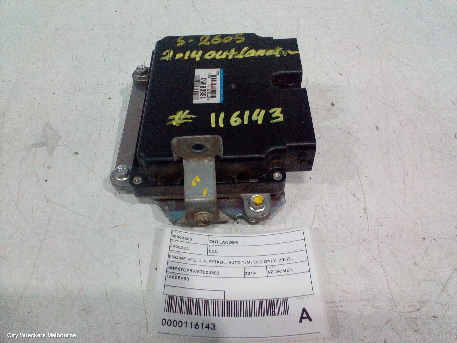 MITSUBISHI OUTLANDER ECU, ENGINE ECU, 2.4, PETROL, AUTO T/M, ECU ONLY, ZJ-ZL, 10/2012 - 07/2021 - Image 1