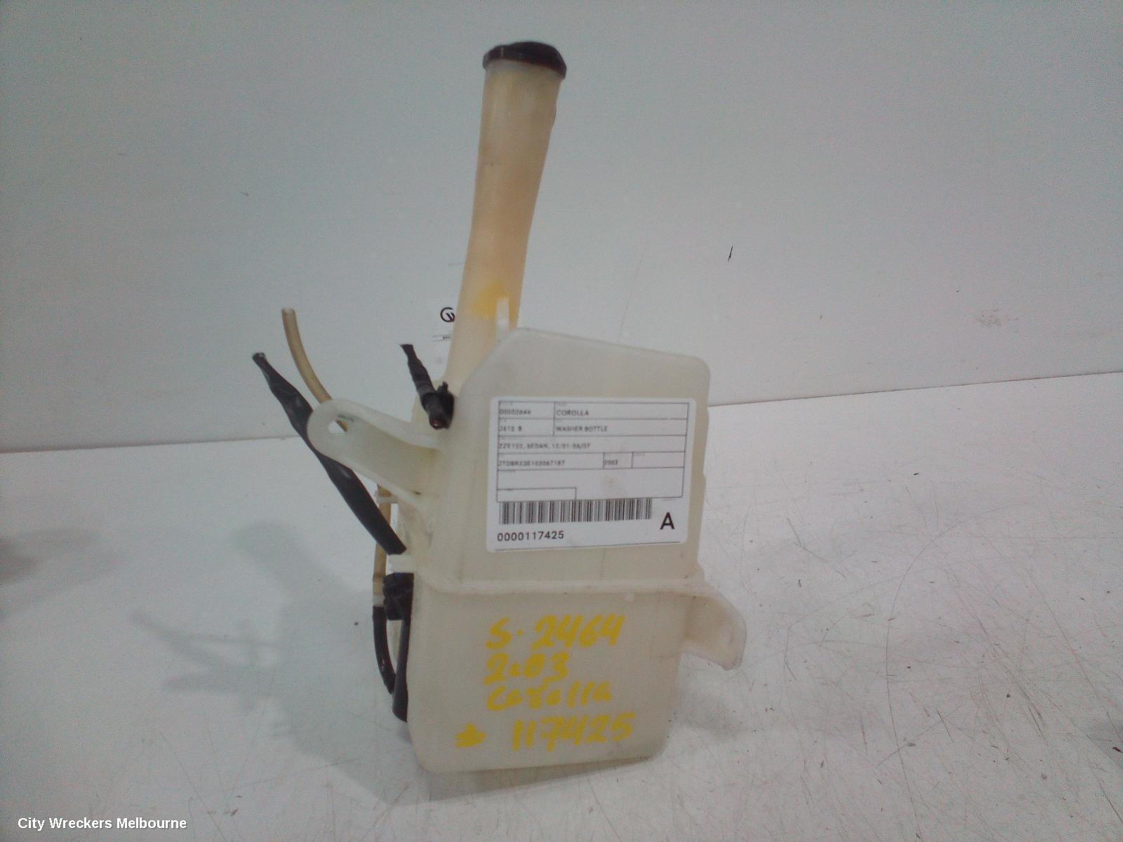 TOYOTA COROLLA WASHER BOTTLE, ZZE122, SEDAN, 12/2001 - 06/2007 - Image 1