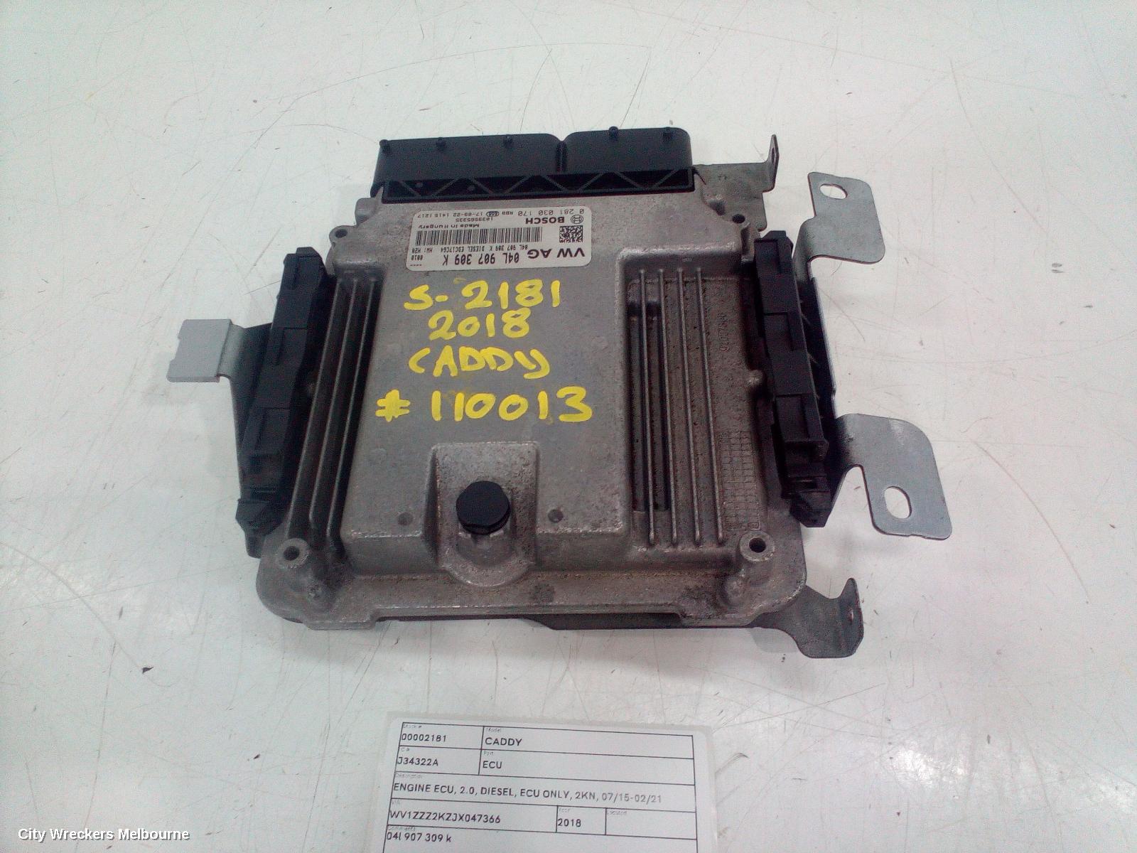 VOLKSWAGEN CADDY ECU, ENGINE ECU, 2.0, DIESEL, ECU ONLY, 2KN, 07/2015 - 02/2021 - Image 1