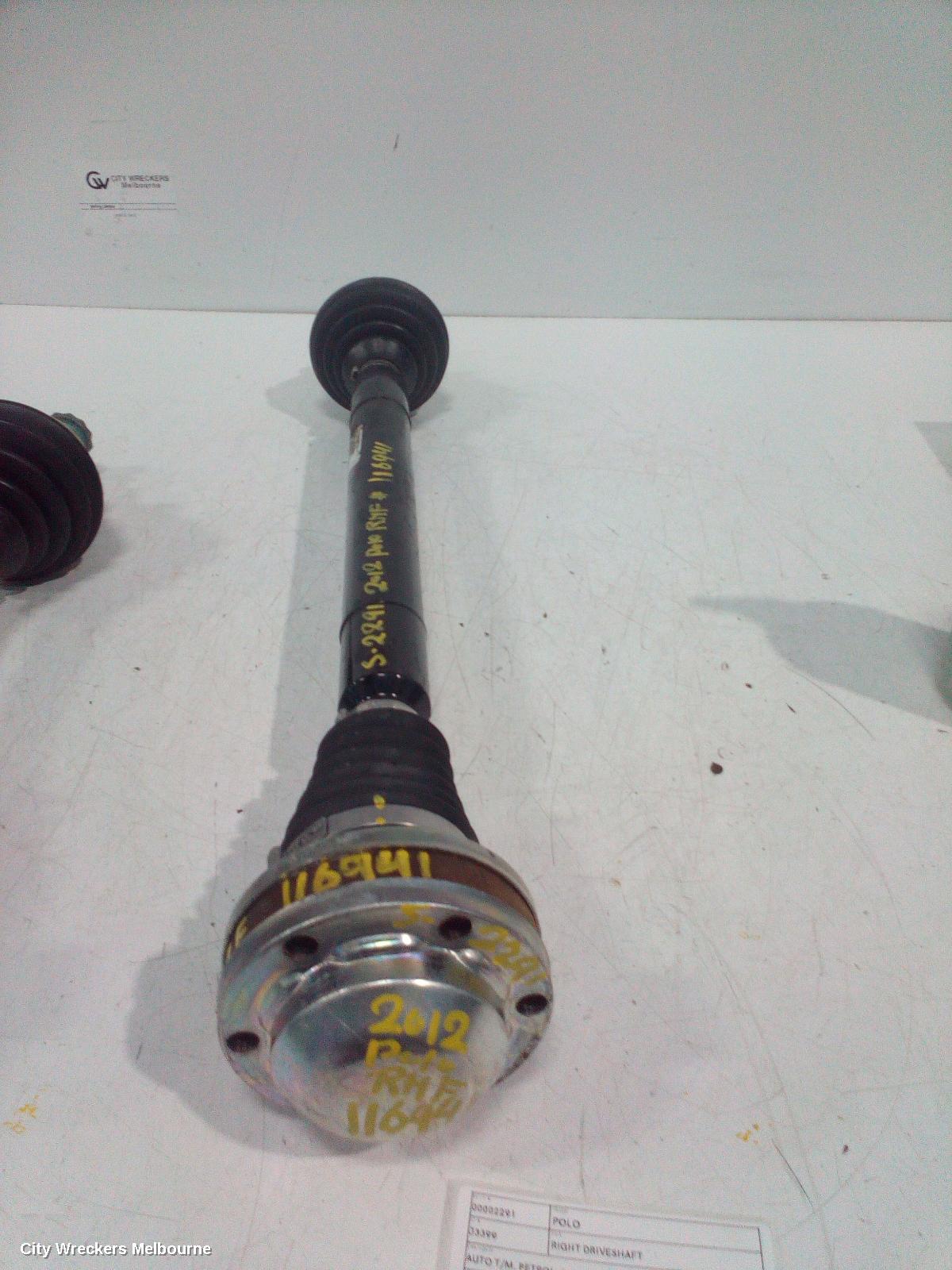VOLKSWAGEN POLO RIGHT DRIVESHAFT, AUTO T/M, PETROL, 1.4, TURBO, 6R, 05/2010 - 05/2014 - Image 3