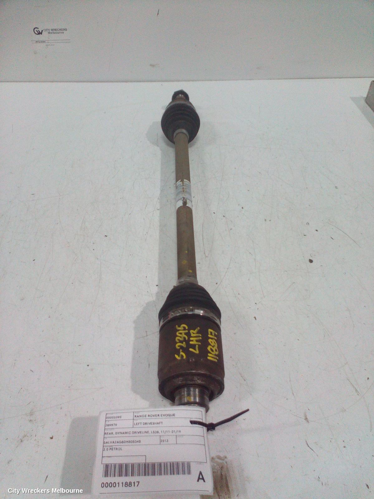 LAND ROVER RANGEROVER EVOQUE LEFT DRIVESHAFT, REAR, DYNAMIC DRIVELINE, L538, 11/2011 - 01/2019 - Image 2