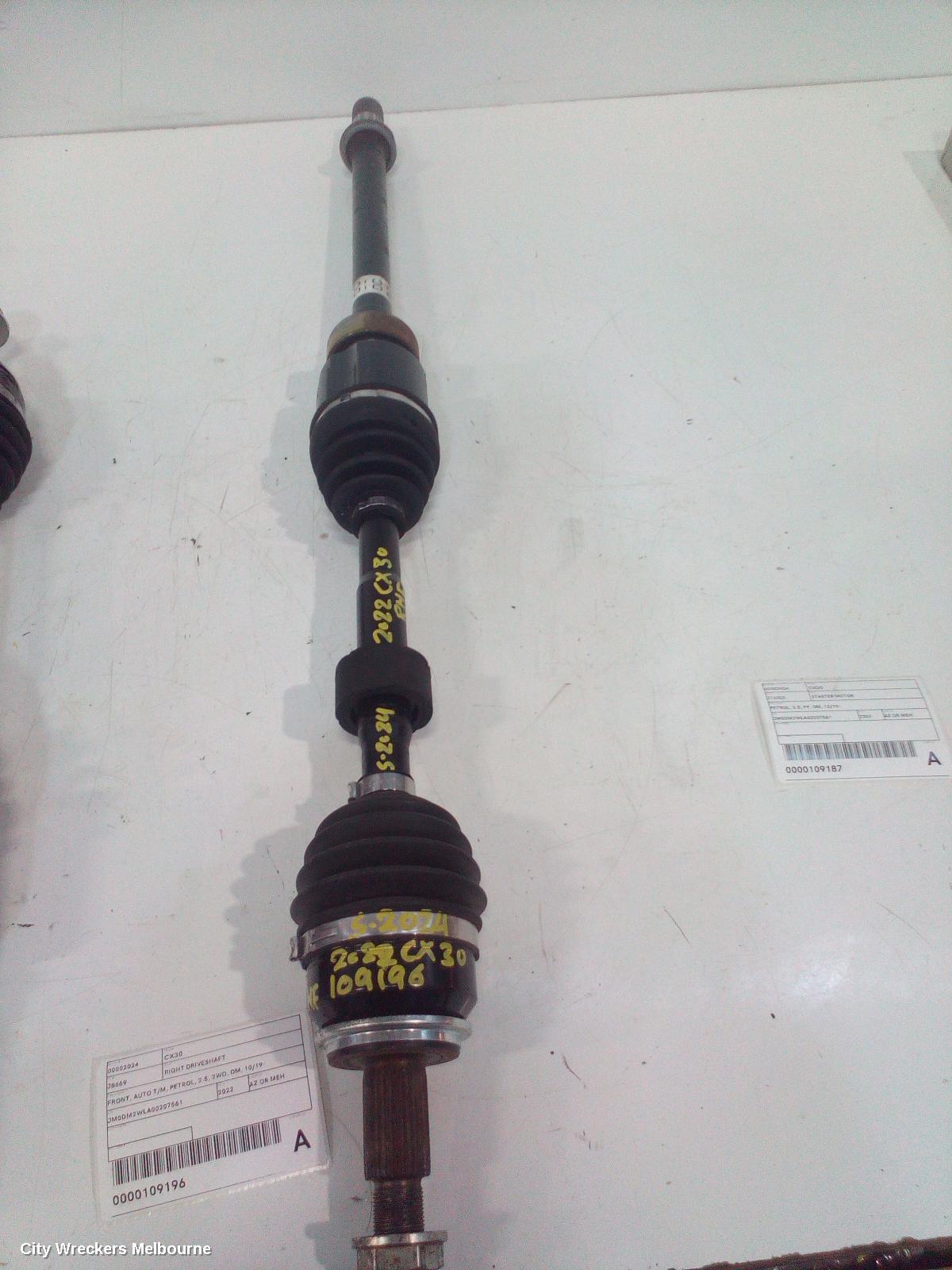 MAZDA CX30 RIGHT DRIVESHAFT, FRONT, AUTO T/M, PETROL, 2.5, 2WD, DM, 10/2019 ONWARDS - Image 2