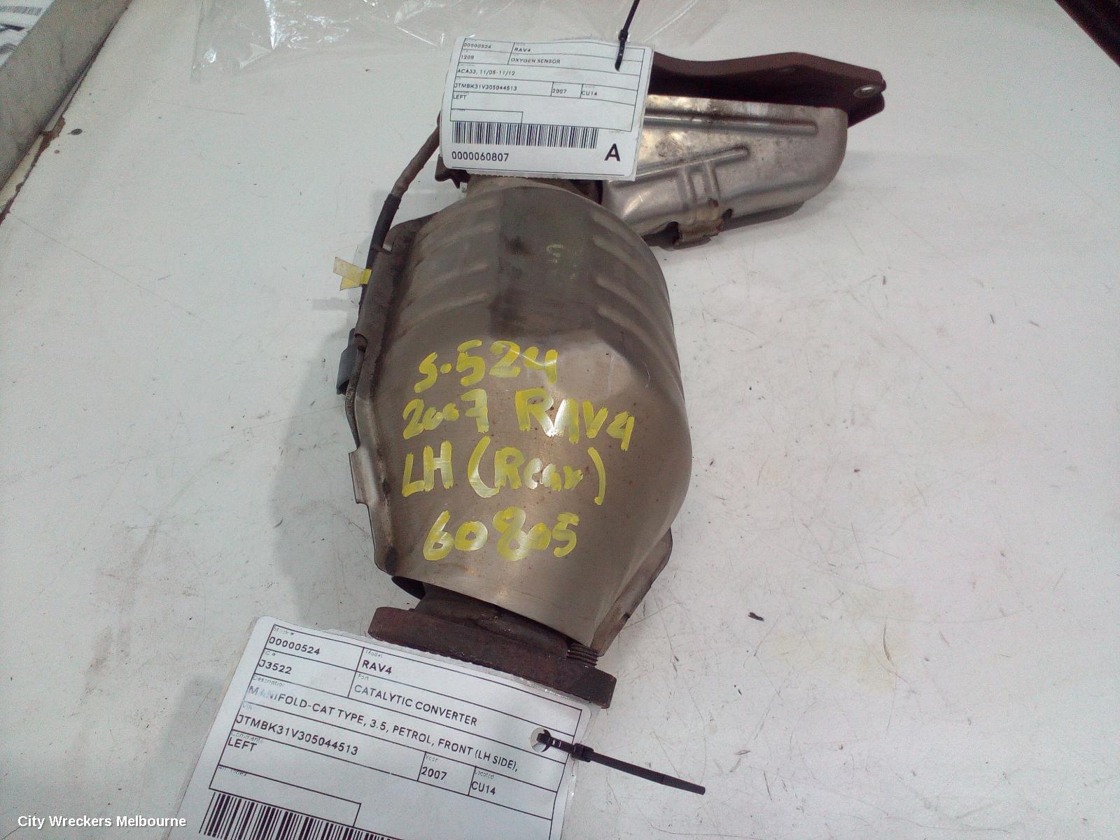 TOYOTA RAV4 CATALYTIC CONVERTER, MANIFOLD-CAT TYPE, 3.5, PETROL, FRONT (LH SIDE), ACA3#/GSA3#, 08/2007 - 11/2012 - Image 1