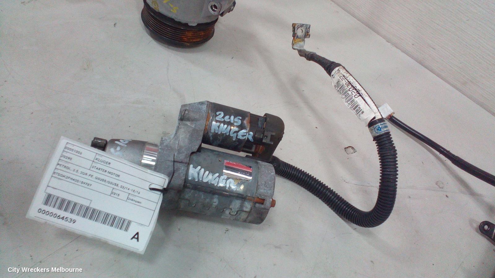 TOYOTA KLUGER STARTER, PETROL, 3.5, 2GR-FE, GSU50/GSU55, 03/2014 - 10/2016 - Image 2