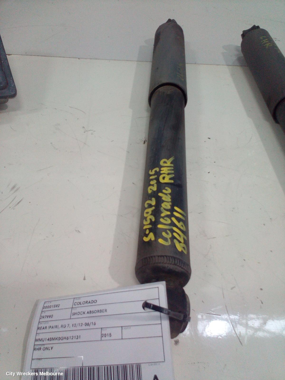 HOLDEN COLORADO SHOCK ABSORBER, REAR (PAIR), RG 7, 12/2012 - 06/2016 - Image 1