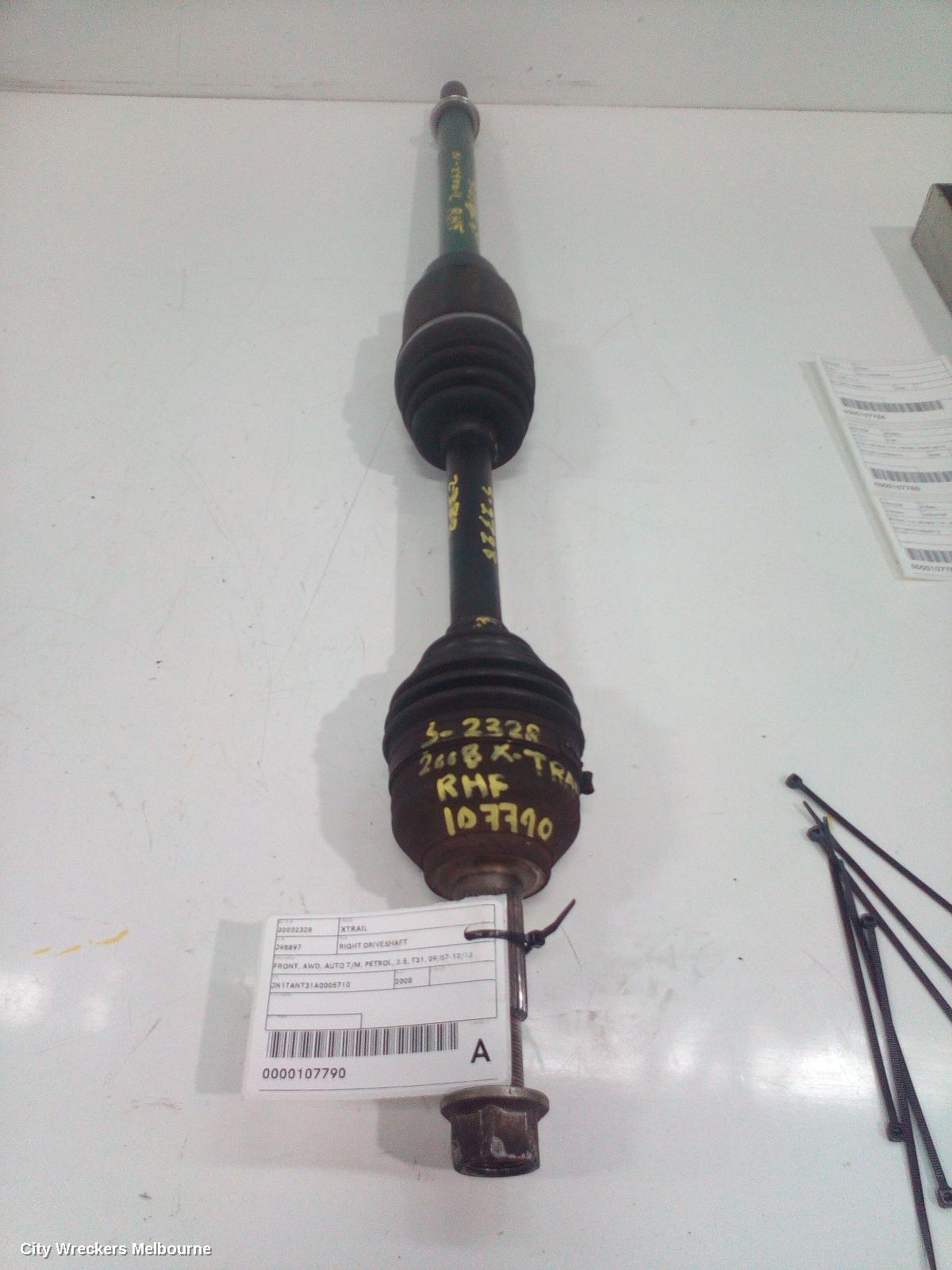 NISSAN XTRAIL RIGHT DRIVESHAFT, FRONT, AWD, AUTO T/M, PETROL, 2.5, T31, 09/2007 - 12/2013 - Image 2