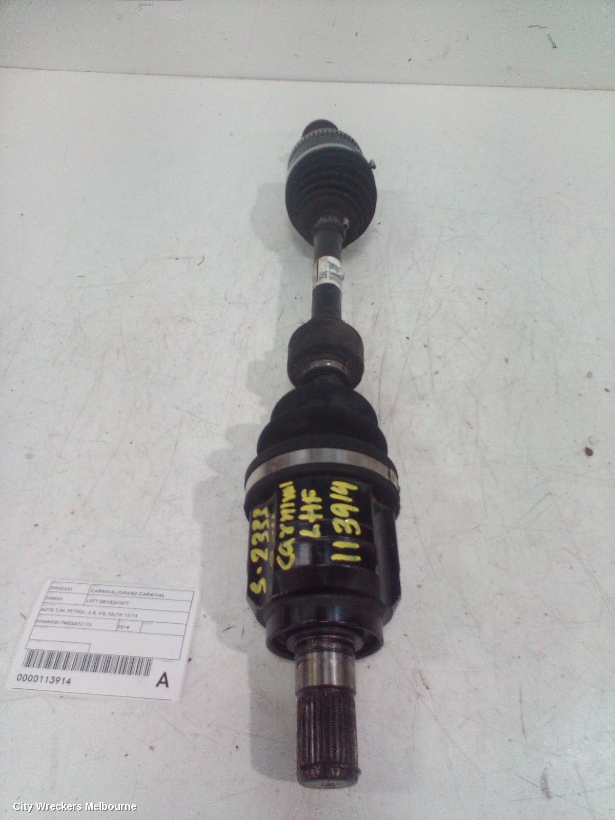 KIA CARNIVAL/GRAND CARNIVAL LEFT DRIVESHAFT, AUTO T/M, PETROL, 3.5, VQ, 03/2010 - 12/2014 - Image 1