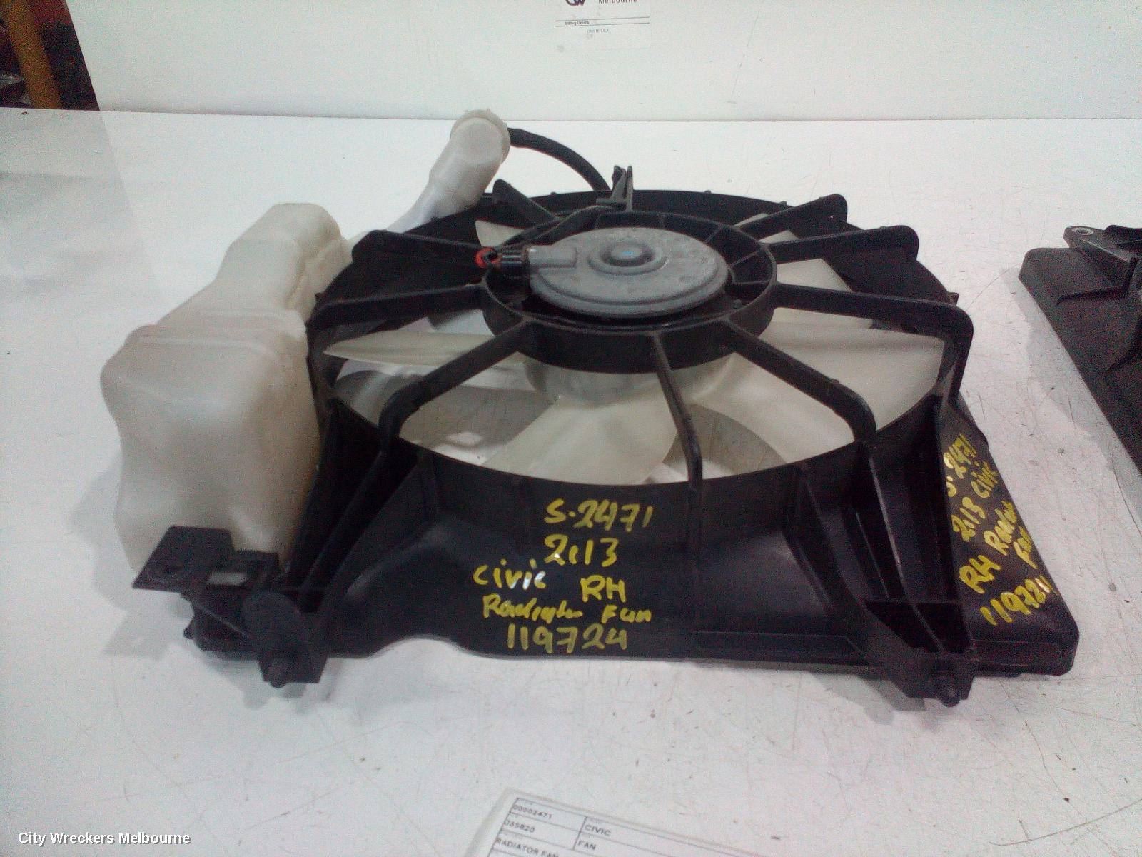 HONDA CIVIC FAN, RADIATOR FAN, SEDAN (VIN MRHFB), 1.8, PETROL, 9TH GEN, 07/2012 - 04/2016 - Image 2
