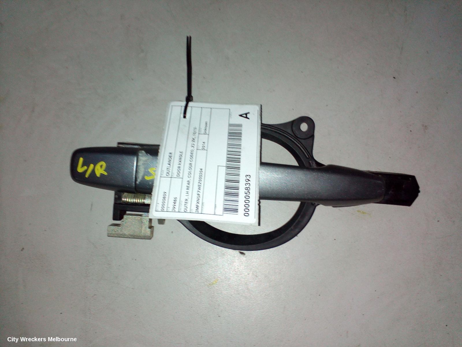 MITSUBISHI OUTLANDER DOOR HANDLE, OUTER, LH REAR, BLACK, ZJ-ZL, 10/2012 - 07/2021 - Image 1