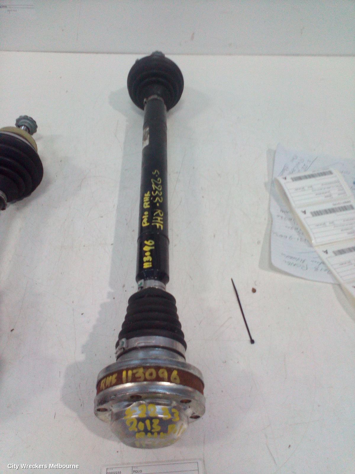 VOLKSWAGEN POLO RIGHT DRIVESHAFT, AUTO T/M, PETROL, 1.4, TURBO, 6R, 05/2010 - 05/2014 - Image 1