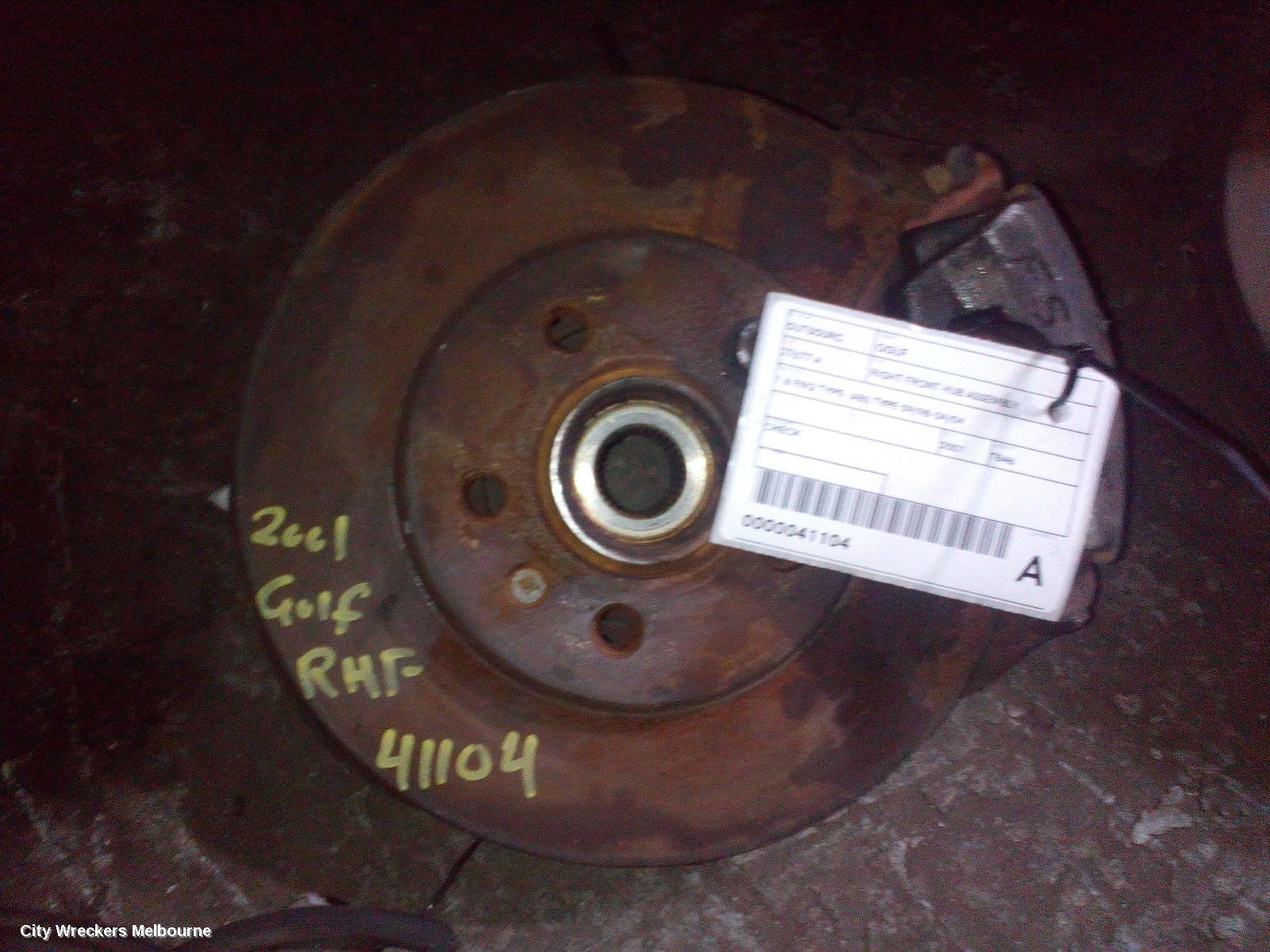 VOLKSWAGEN GOLF RIGHT FRONT HUB ASSEMBLY, 1.6 ENG TYPE- ABS TYPE 09/1998 - 04/2004 - Image 1