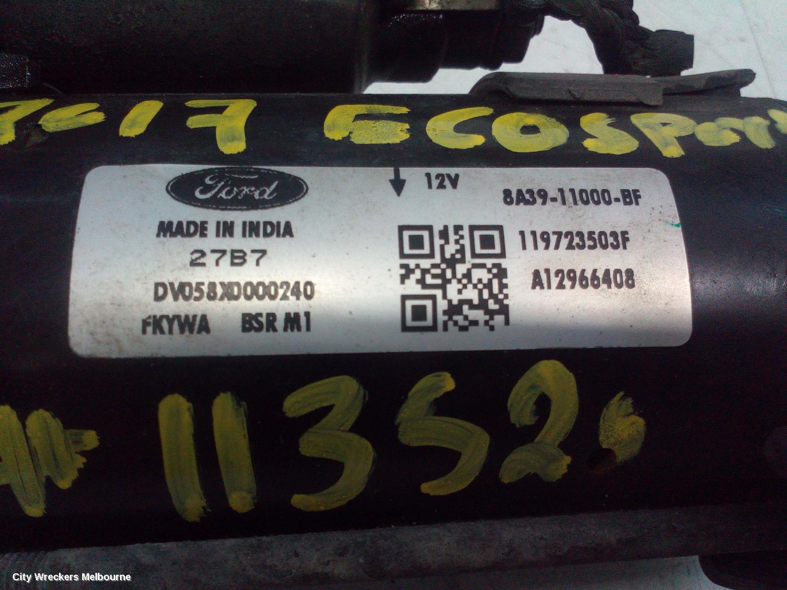 FORD ECOSPORT STARTER, PETROL, 1.5, BK, 11/2013 - 09/2017 - Image 3