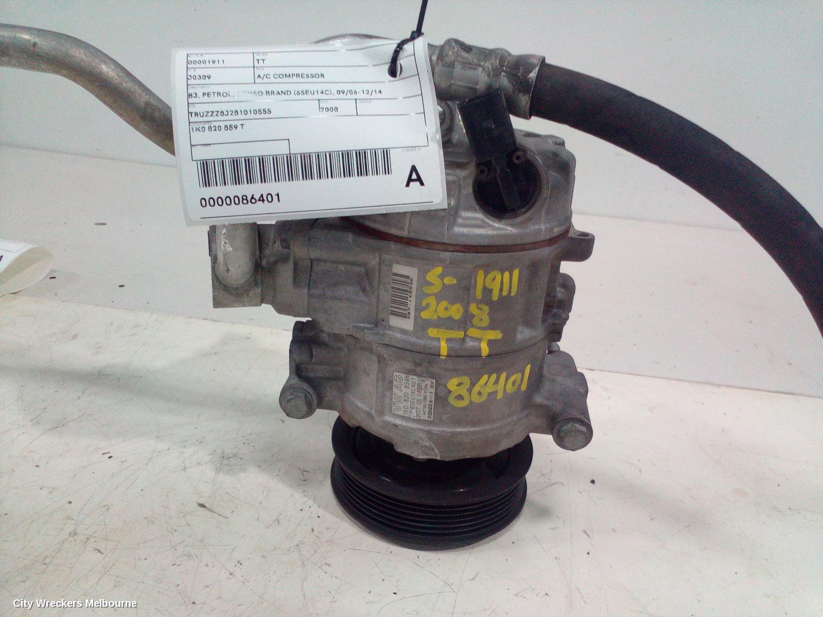 AUDI TT A/C COMPRESSOR, 8J, PETROL, DENSO BRAND (6SEU14C), 09/2006 - 12/2014 - Image 2