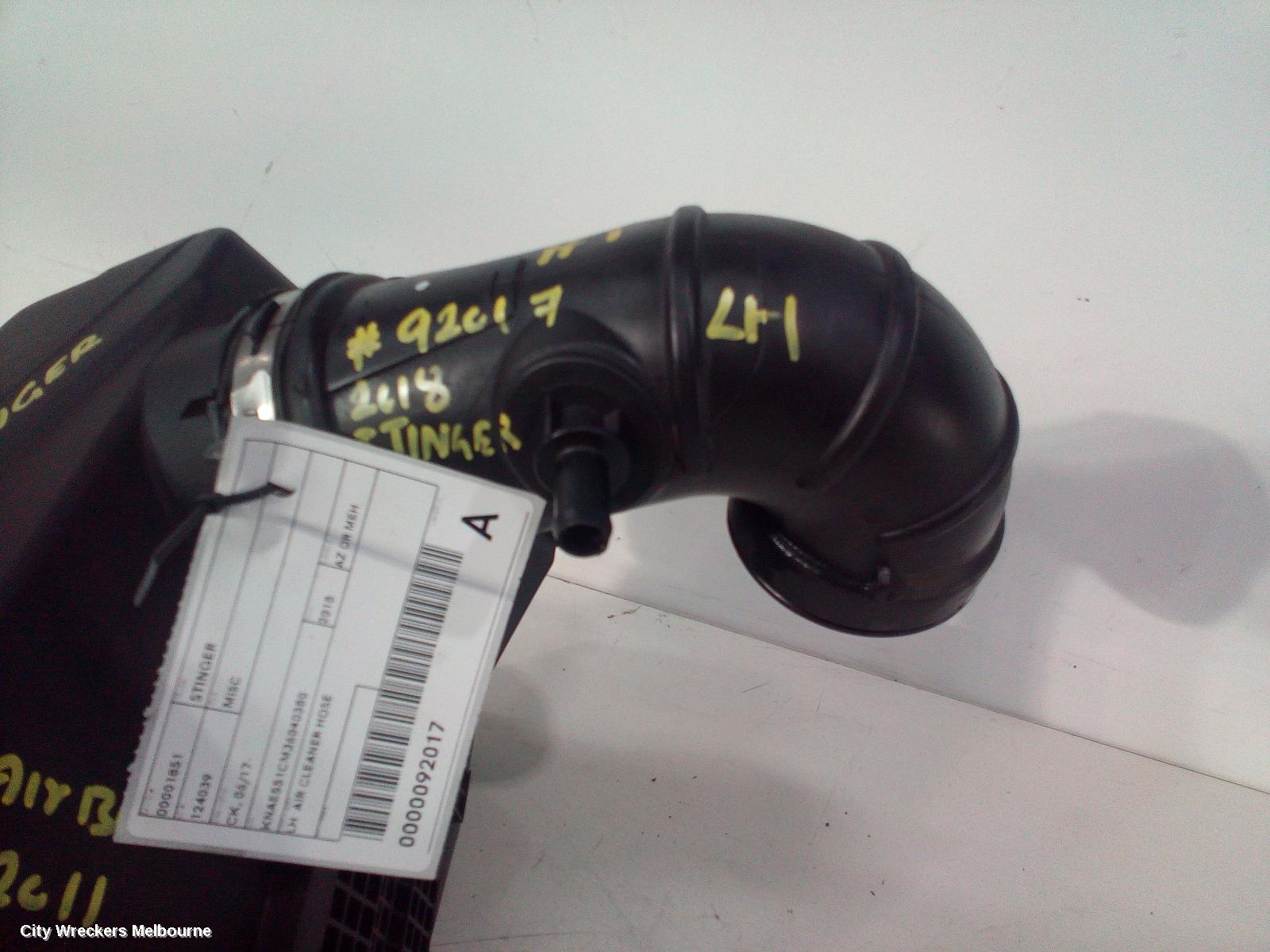 KIA STINGER, CK, 06/2017 - 04/2023, LH  AIR CLEANER HOSE: 92017 - Image 1