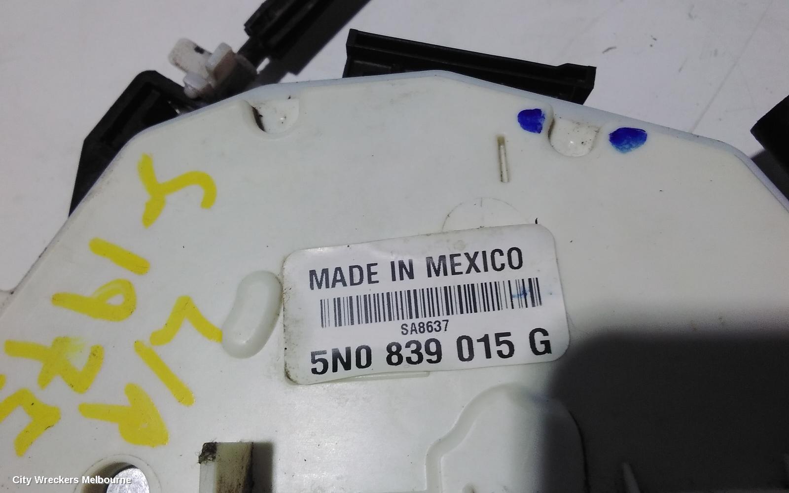 VOLKSWAGEN AMAROK DOOR/BOOT/GATE LOCK, LEFT REAR DOOR LOCK, P/N 5N0839015G, 2H, 12/2010 ONWARDS - Image 2