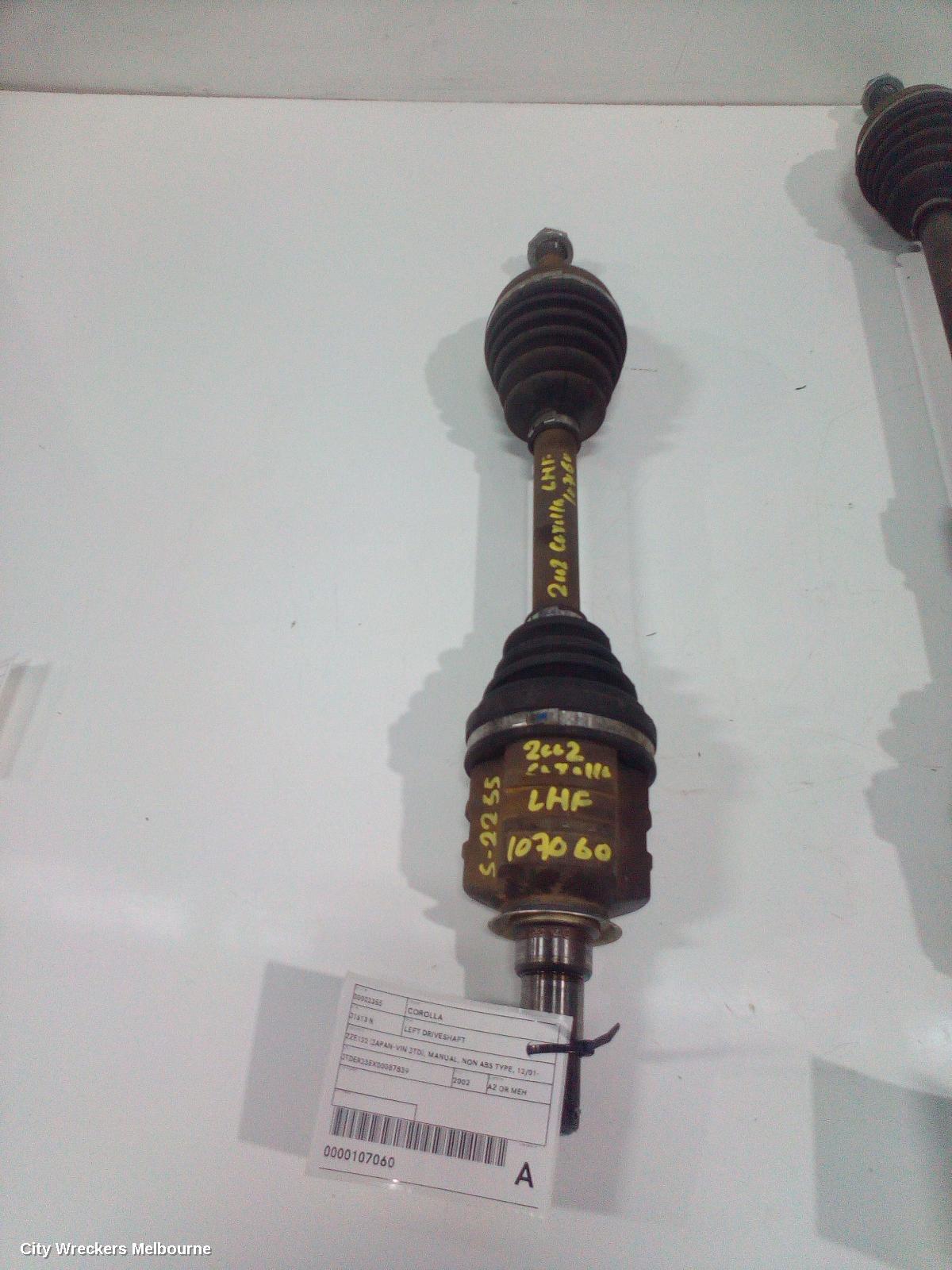 TOYOTA COROLLA LEFT DRIVESHAFT, ZZE122 (JAPAN-VIN JTD), MANUAL, NON ABS TYPE, 12/2001 - 06/2007 - Image 2