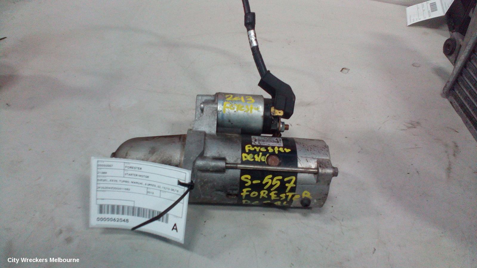 SUBARU FORESTER STARTER, DIESEL, EE20, TURBO, MANUAL, 6 SPEED, SJ, 12/2012 - 08/2018 - Image 2