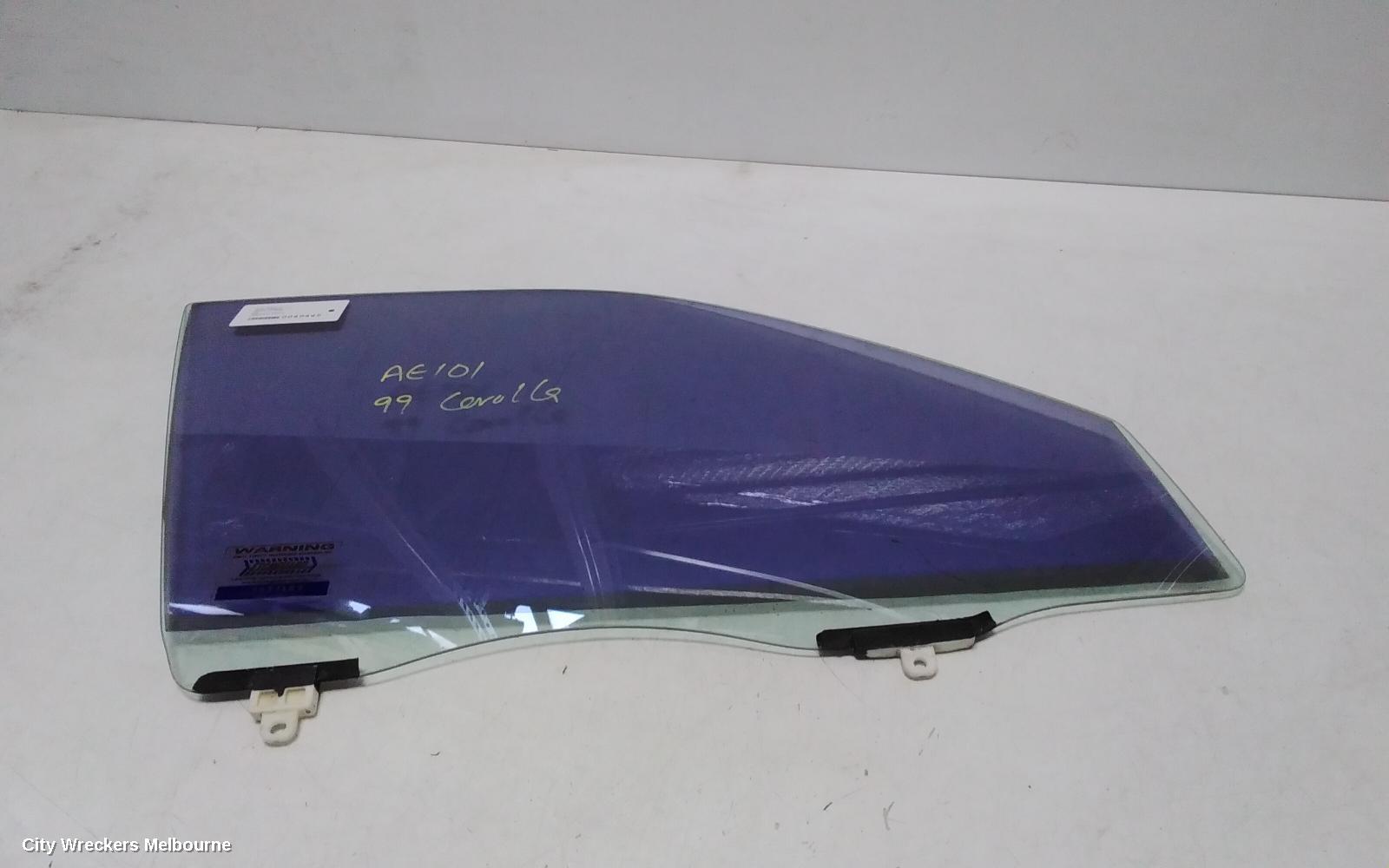 TOYOTA COROLLA RIGHT FRONT DOOR WINDOW, AE101, SEDAN/5DR HATCH, CLEAR, 05/1992 - 10/1999 - Image 2