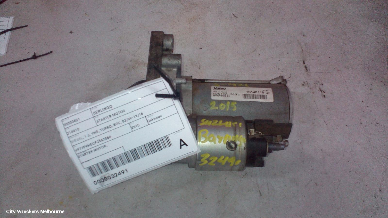 CITROEN BERLINGO STARTER, DIESEL, 1.6, TURBO, B9C, 03/2009 - 12/2018 - Image 2
