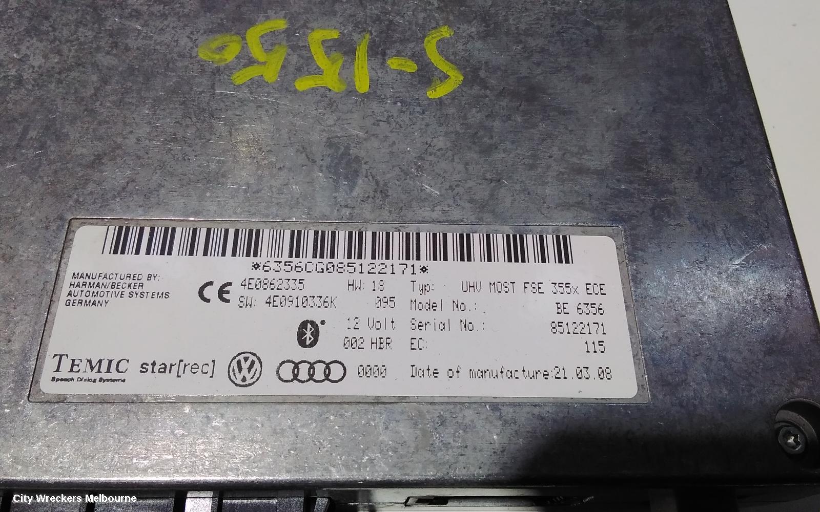 AUDI Q7 RADIO/CD/DVD/SAT/TV, BLUETOOTH MODULE***USE ECU PART TYPE*** - Image 3