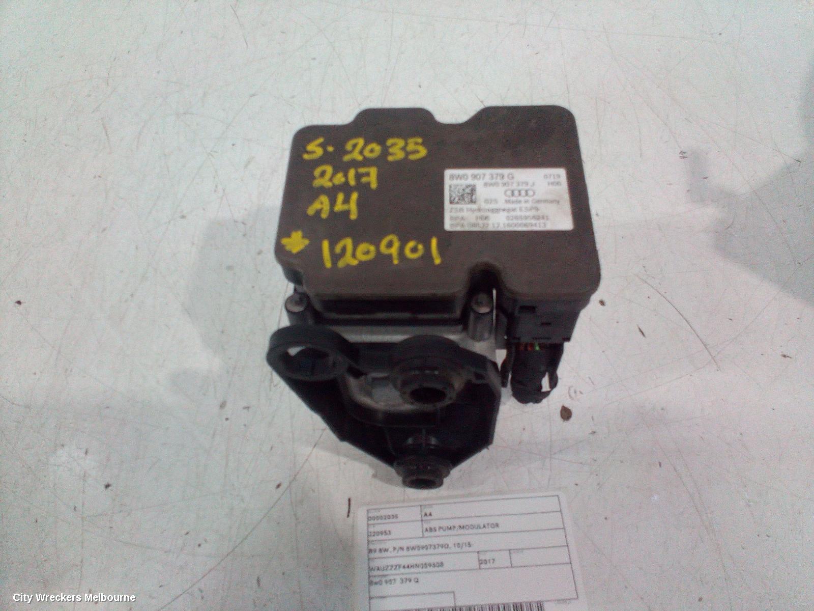 AUDI A4 ABS PUMP/MODULATOR, B9 8W, P/N 8W0907379G, 10/2015 ONWARDS - Image 2