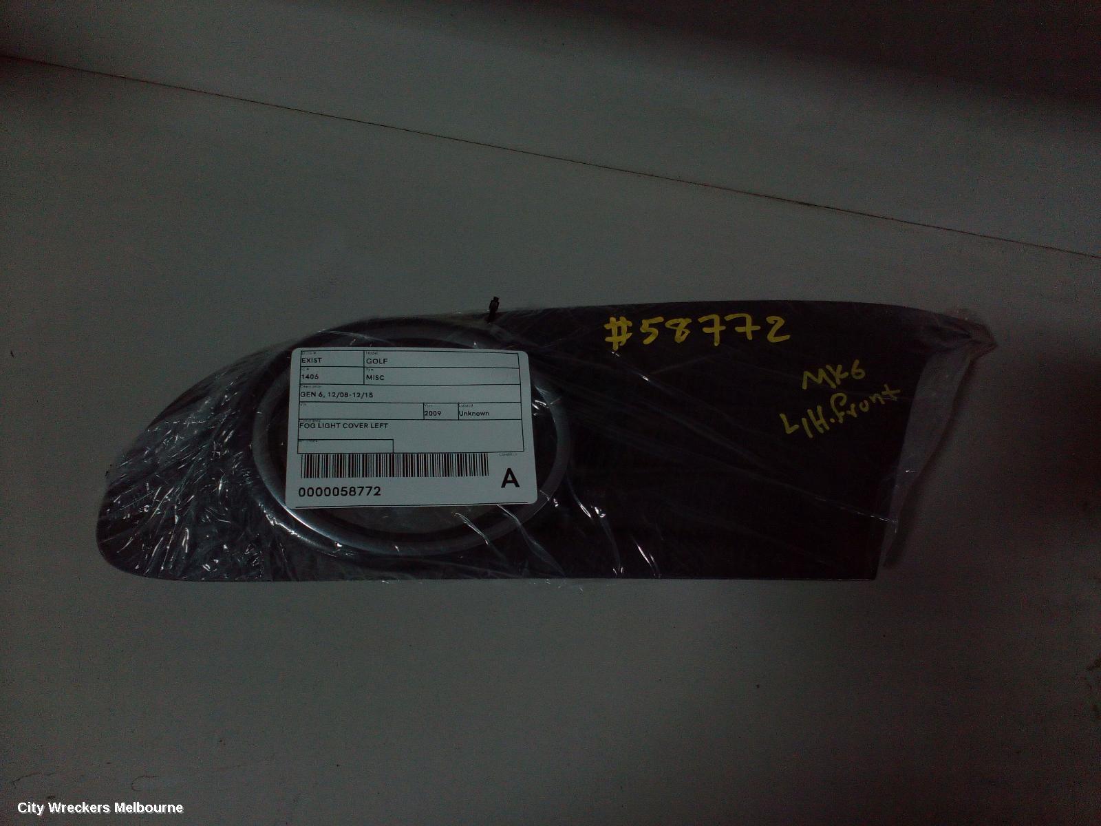 VOLKSWAGEN GOLF, GEN 6, 10/2008 - 12/2015, FOG LIGHT COVER LEFT: 58772 - Image 2