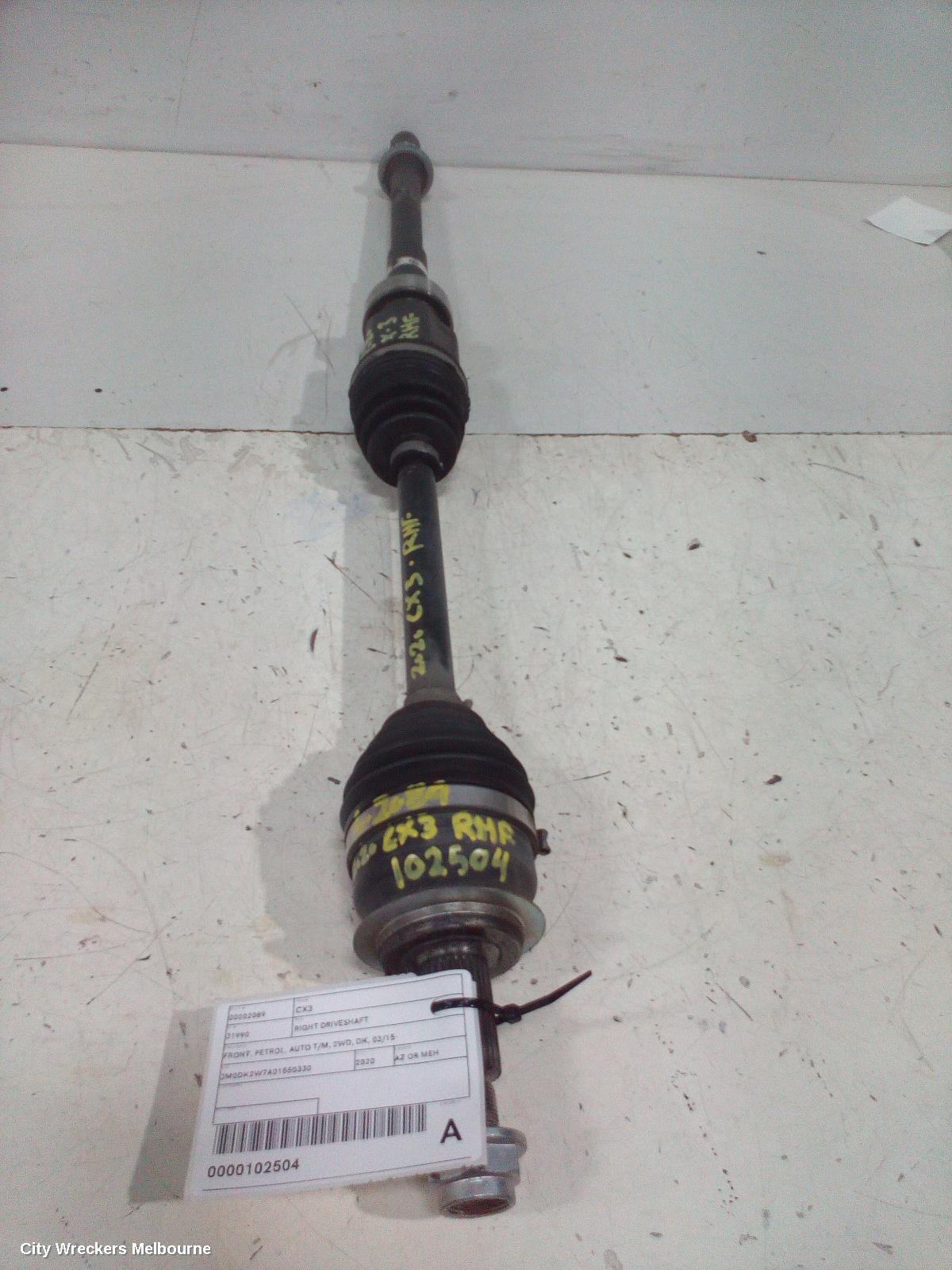 MAZDA CX3 RIGHT DRIVESHAFT, FRONT, PETROL, AUTO T/M, 2WD, DK, 03/2015 ONWARDS - Image 2