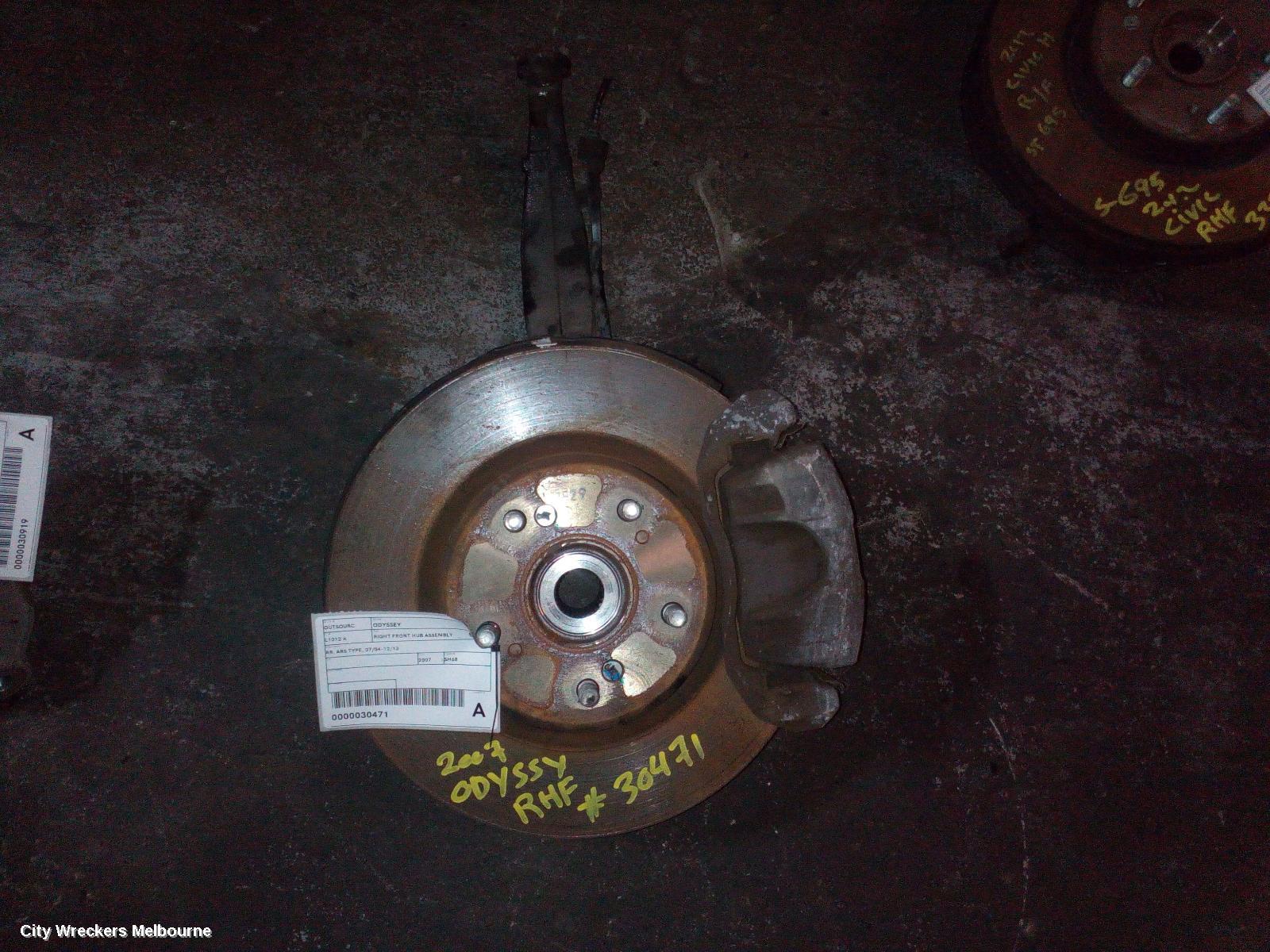 HONDA ODYSSEY RIGHT FRONT HUB ASSEMBLY, RB, ABS TYPE, 07/2004 - 12/2013 - Image 2