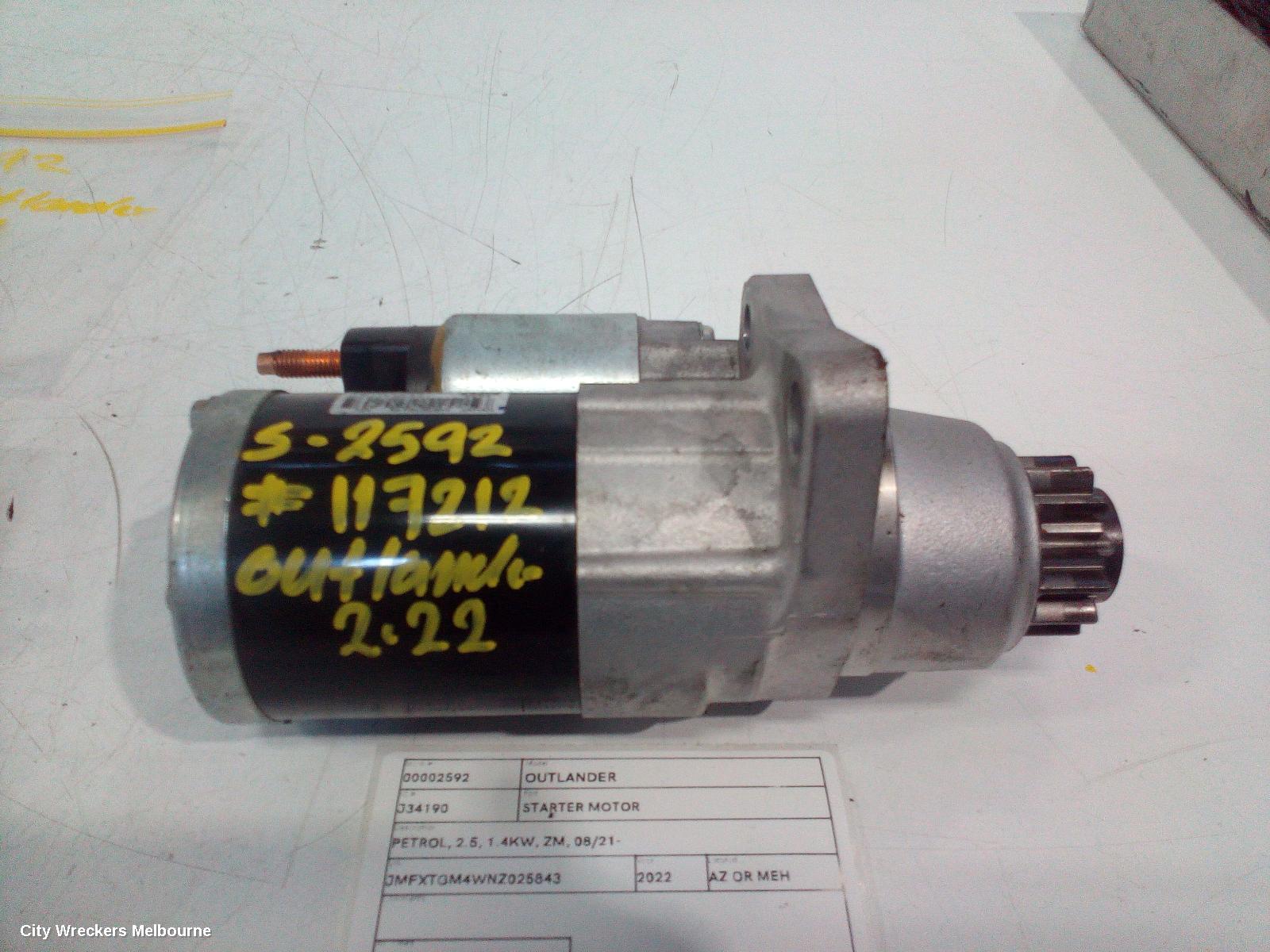 MITSUBISHI OUTLANDER STARTER, PETROL, 2.5, 1.4KW, ZM, 08/2021 ONWARDS - Image 2