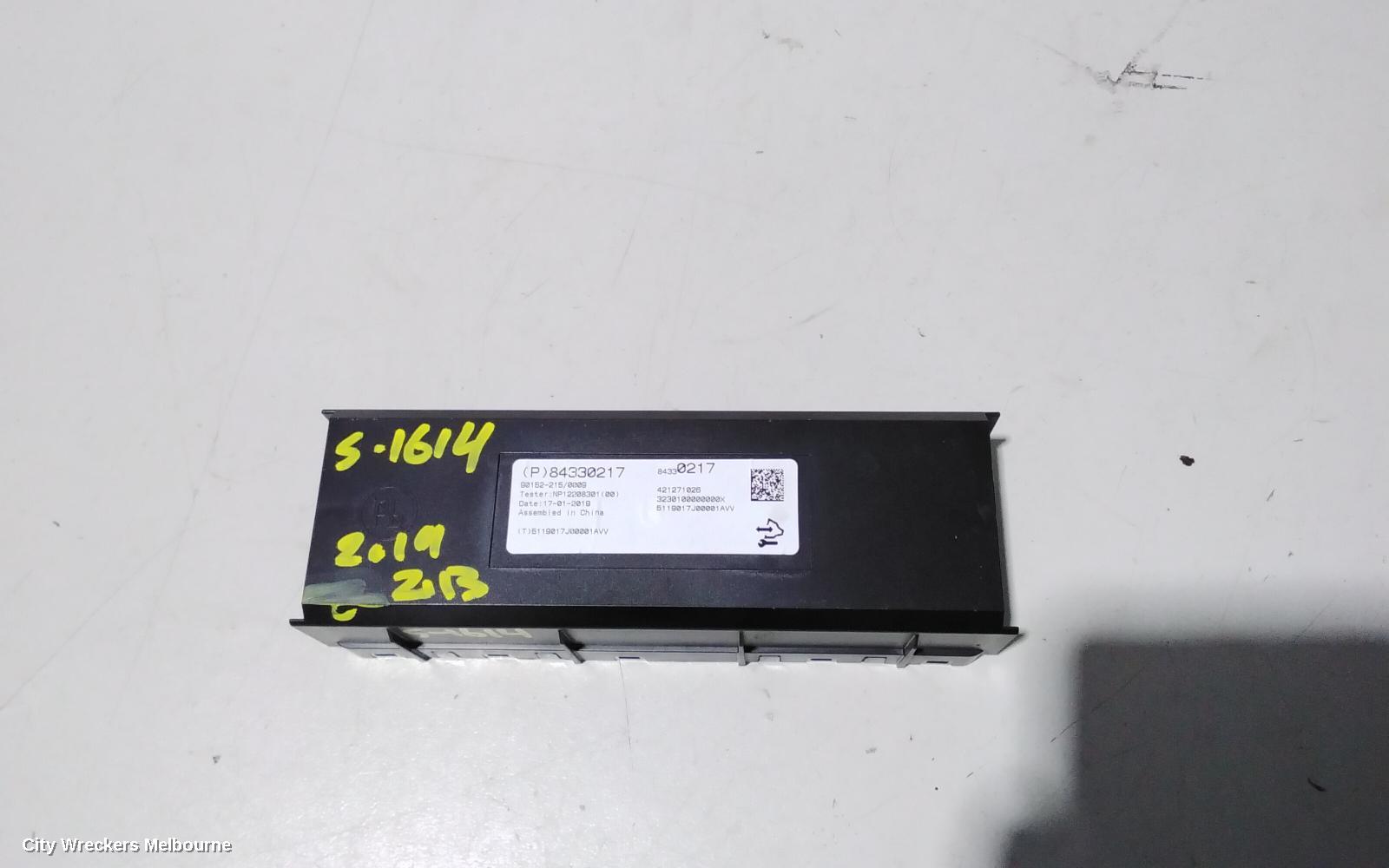 HOLDEN COMMODORE, ZB, 10/2017 - 12/2020, CONTROL UNIT PART NO 84330217: 84343 - Image 1
