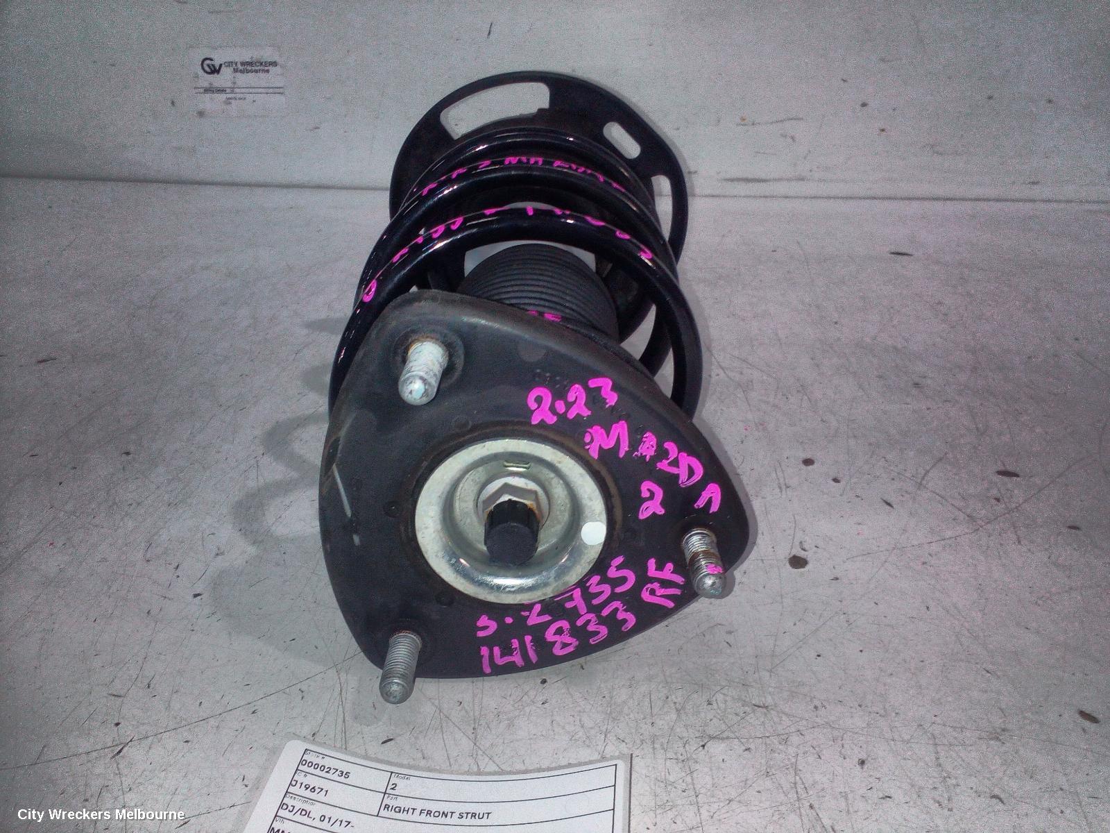 MAZDA 2 RIGHT FRONT STRUT, DJ/DL, 01/2017 ONWARDS - Image 1