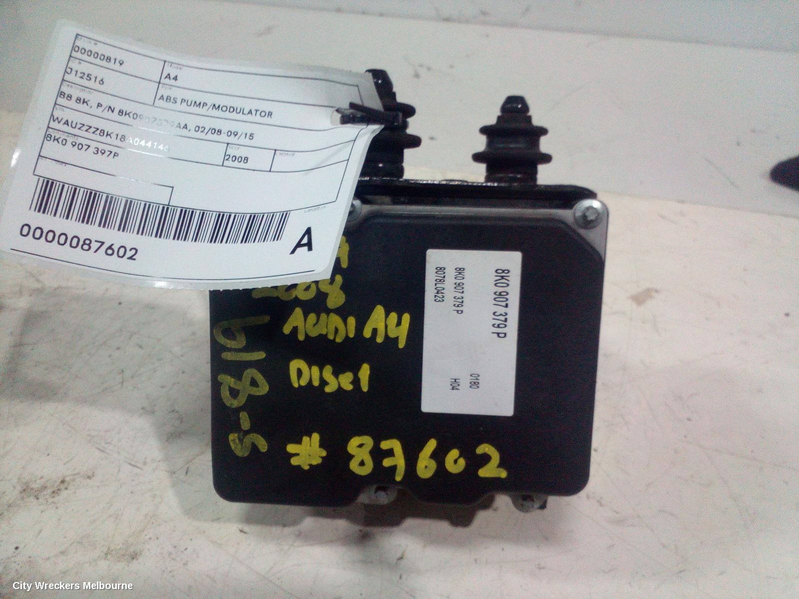 AUDI A4 ABS PUMP/MODULATOR, B8 8K, P/N 8K0907379AA, 02/2008 - 09/2015 - Image 3