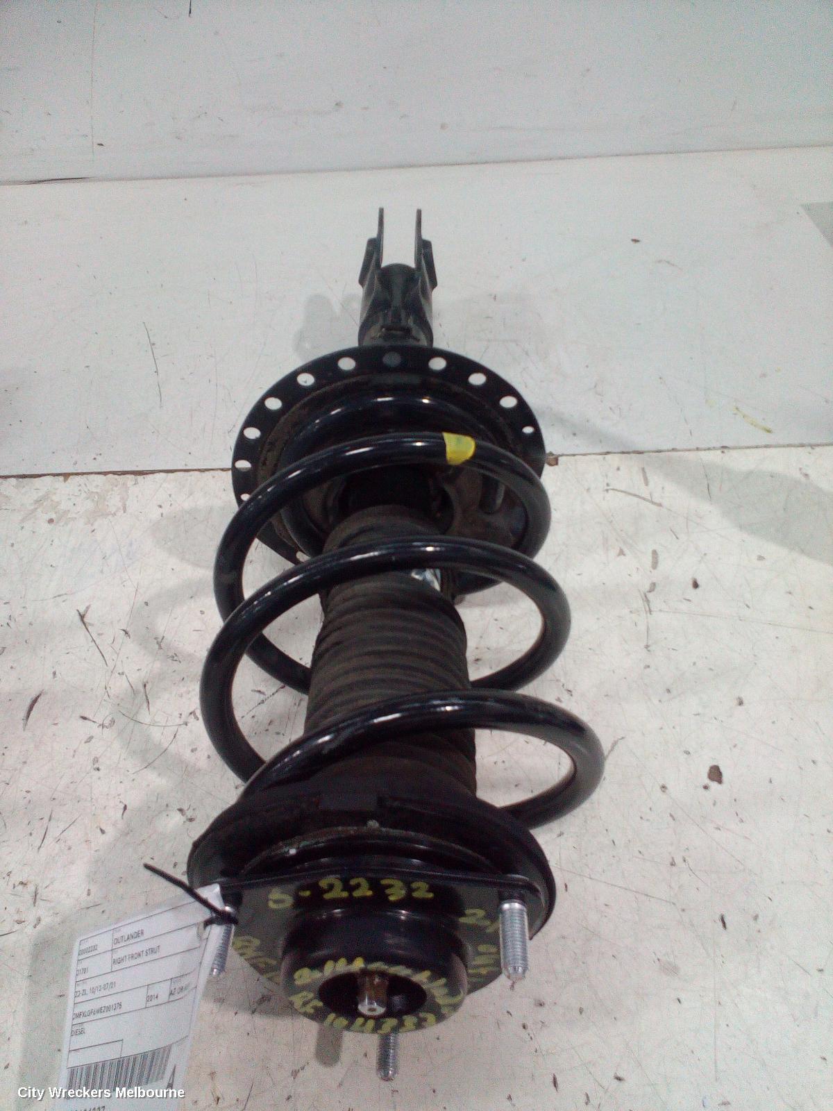 MITSUBISHI OUTLANDER RIGHT FRONT STRUT, ZJ-ZL, 10/2012 - 07/2021 - Image 2