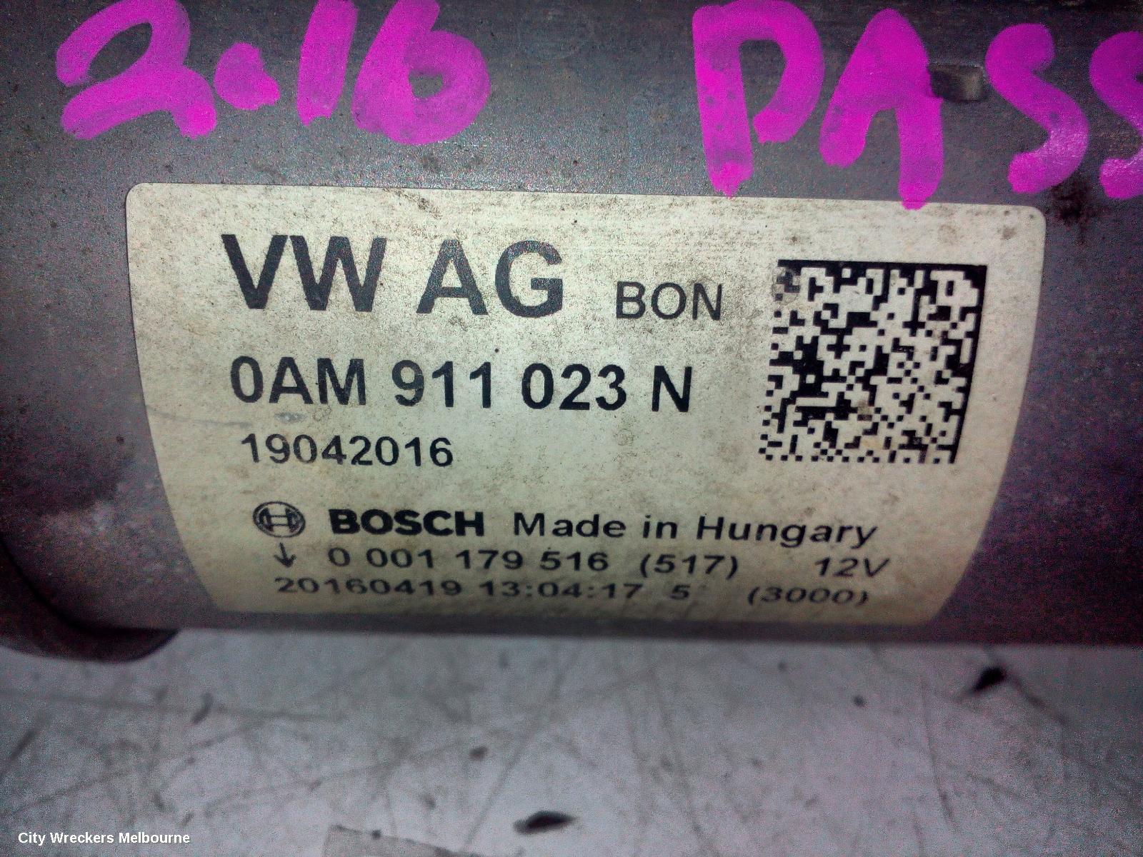 VOLKSWAGEN PASSAT STARTER, PETROL, 1.8, CJSA CODE, BOSCH, B8/MK7, 06/2015 - 10/2019 - Image 2