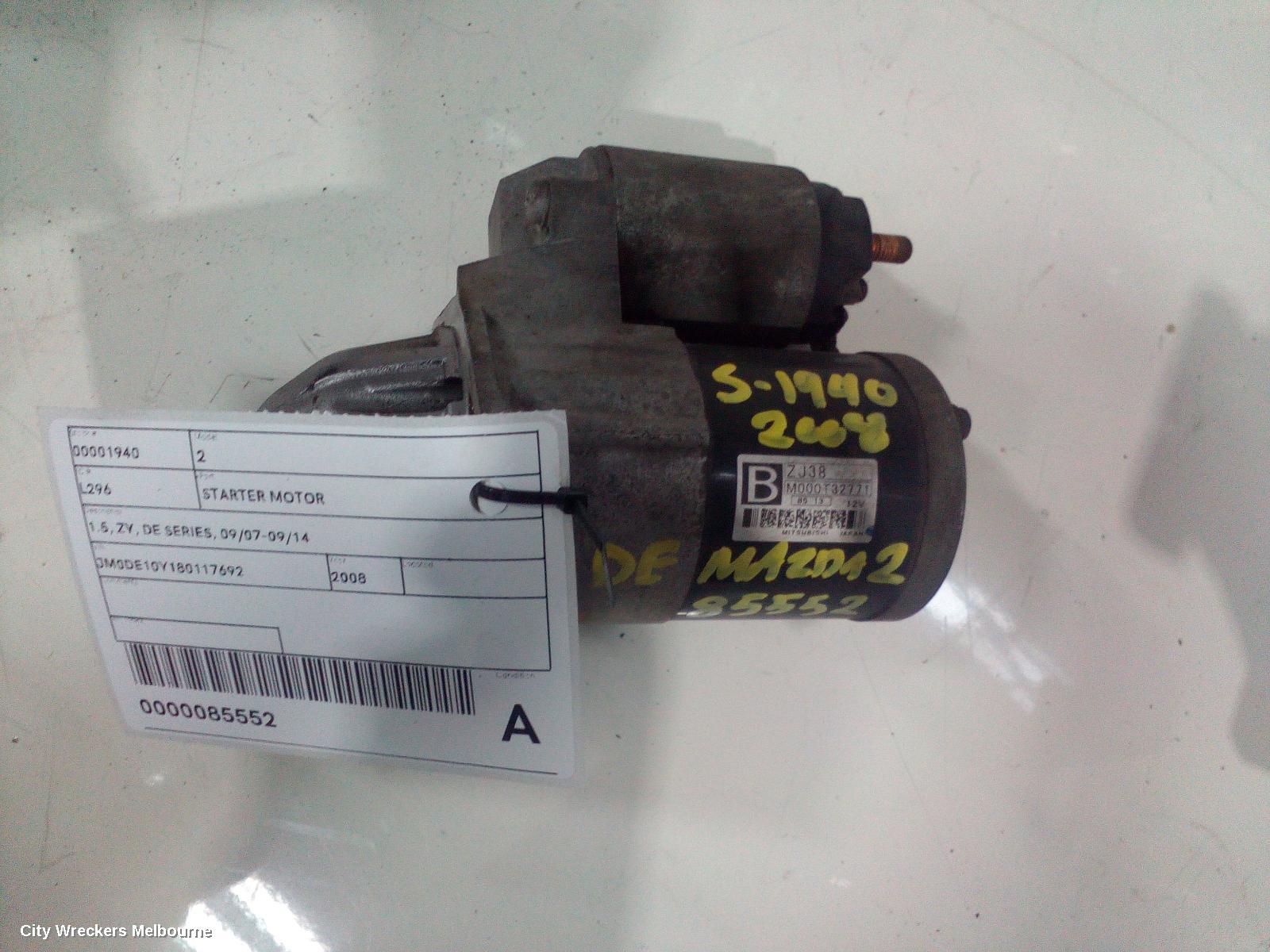 MAZDA 2 STARTER, 1.5, ZY, DE SERIES, 09/2007 - 09/2014 - Image 3