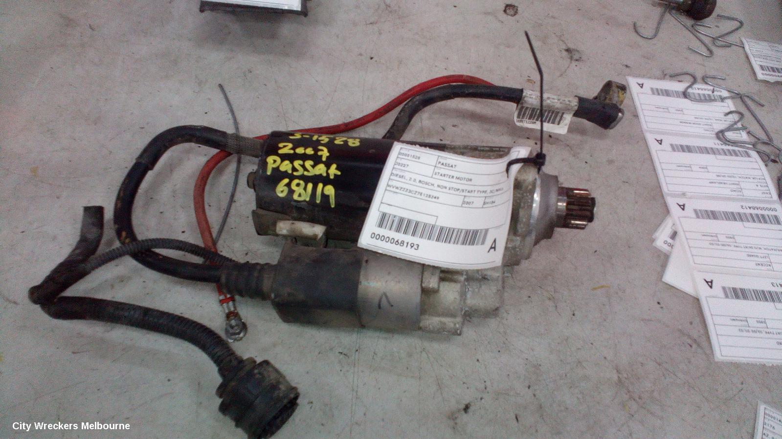 VOLKSWAGEN PASSAT STARTER, DIESEL, 2.0, BOSCH, NON STOP/START TYPE, 3C/MK6 B6/3CC, 03/2006 - 05/2011 - Image 3