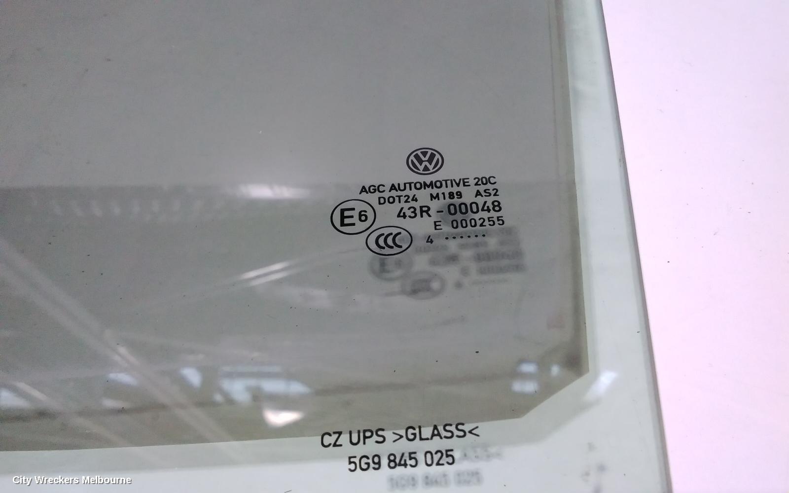 VOLKSWAGEN GOLF LEFT REAR DOOR WINDOW, GEN 7, HATCH, DARK TINTED, 03/2013 - 08/2020 - Image 2