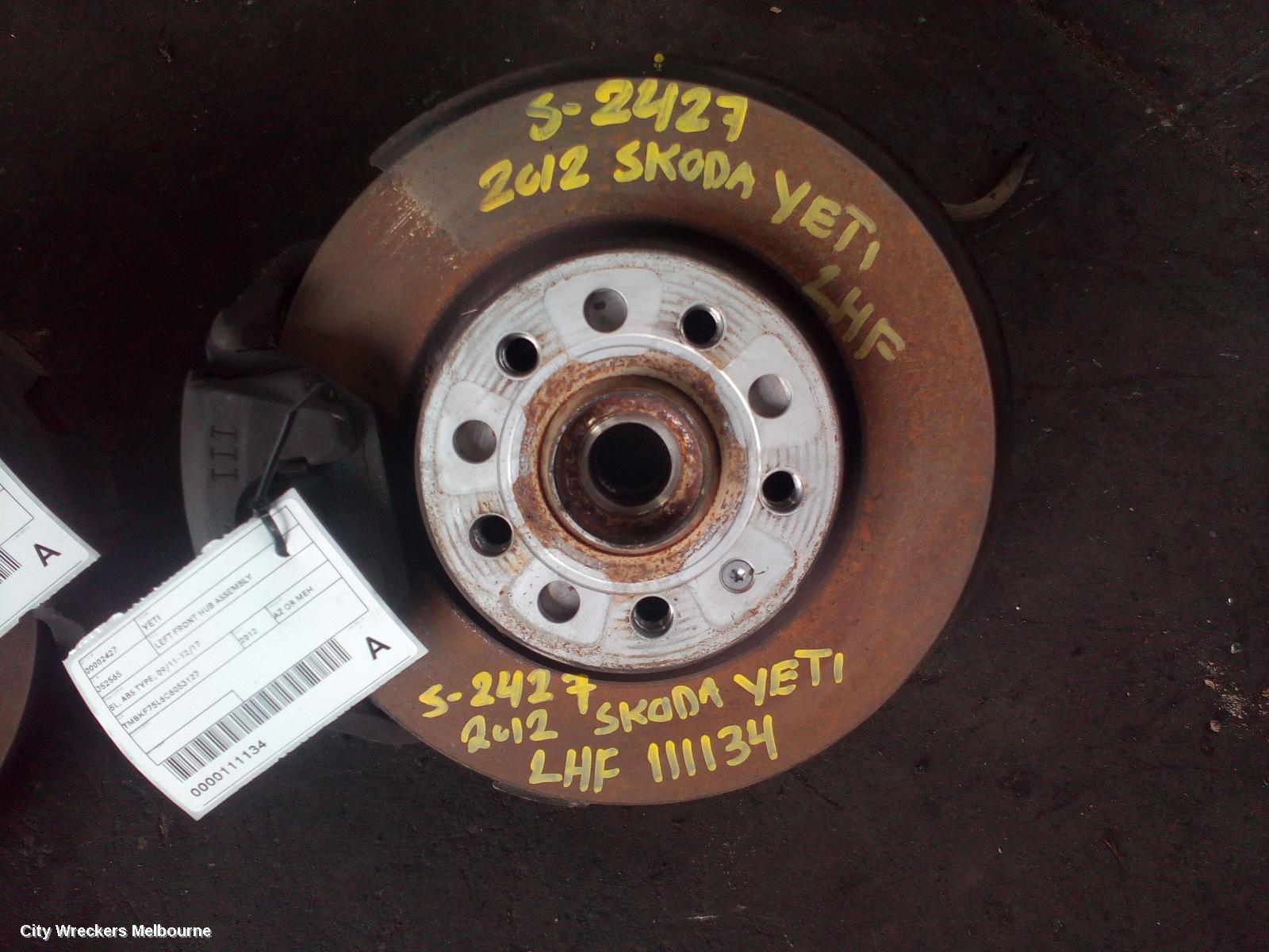 SKODA YETI LEFT FRONT HUB ASSEMBLY, 5L, ABS TYPE, 09/2011 - 12/2017 - Image 2