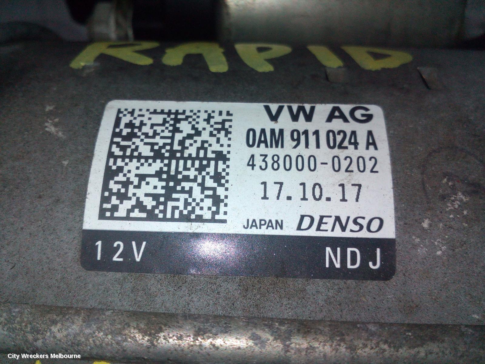 SKODA RAPID STARTER, PETROL, 1.4, TURBO, NH, 05/2014 - 12/2020 - Image 3