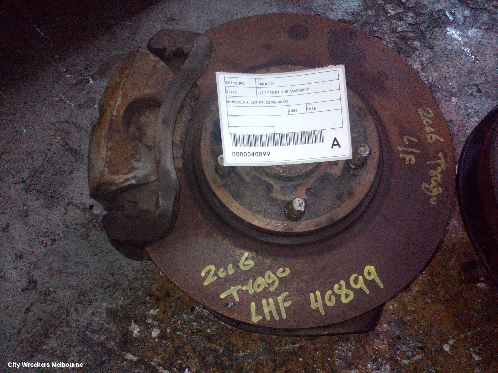 TOYOTA TARAGO LEFT FRONT HUB ASSEMBLY, ACR50R, 2.4, 2AZ-FE, 03/2006 - 06/2020 - Image 1