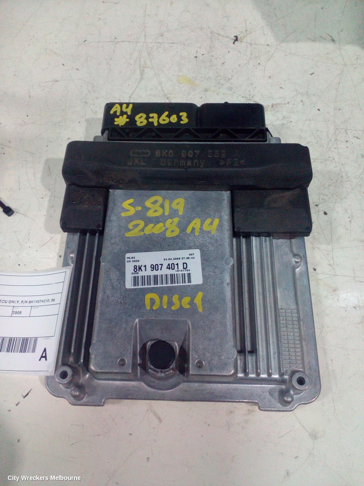 AUDI A4 ECU, ENGINE ECU, 2.7, DIESEL, ECU ONLY, P/N 8K1907401D, B8 8K, 02/2008 - 06/2012 - Image 2