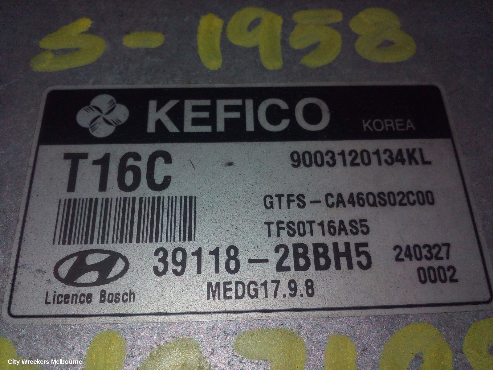 HYUNDAI VELOSTER ECU, ENGINE ECU, TURBO, AUTO T/M, P/N 391182BBH5, ECU ONLY, FS, 07/2012 - 09/2014 - Image 3