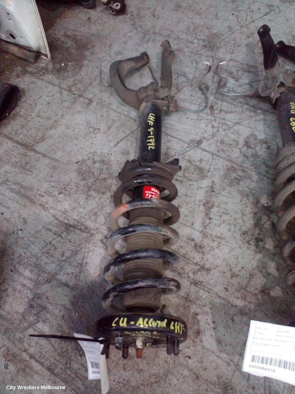 HONDA ACCORD LEFT FRONT STRUT, 8TH GEN, EURO (VIN JHMCU), 2.4, 06/2008 - 12/2015 - Image 2