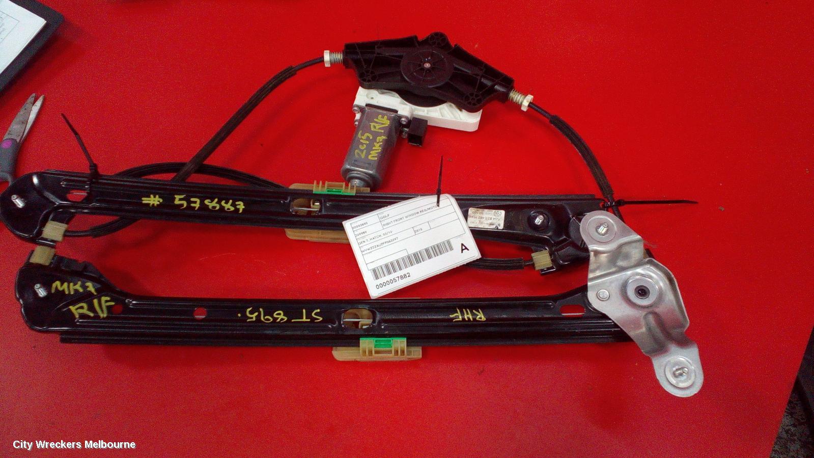 VOLKSWAGEN GOLF RIGHT FRONT WINDOW REG/MOTOR, GEN 7, 5DR HATCH/WAGON, 03/2013 - 08/2020 - Image 2