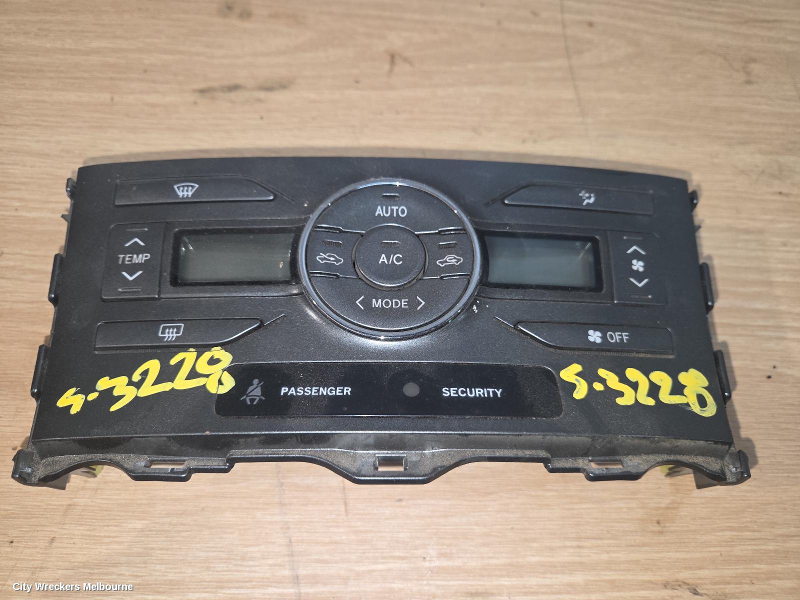 TOYOTA COROLLA HEATER/AC CONTROLS, ZRE152R, CLIMATE CONTROL TYPE, HATCH, 03/2007 - 09/2012 - Image 1