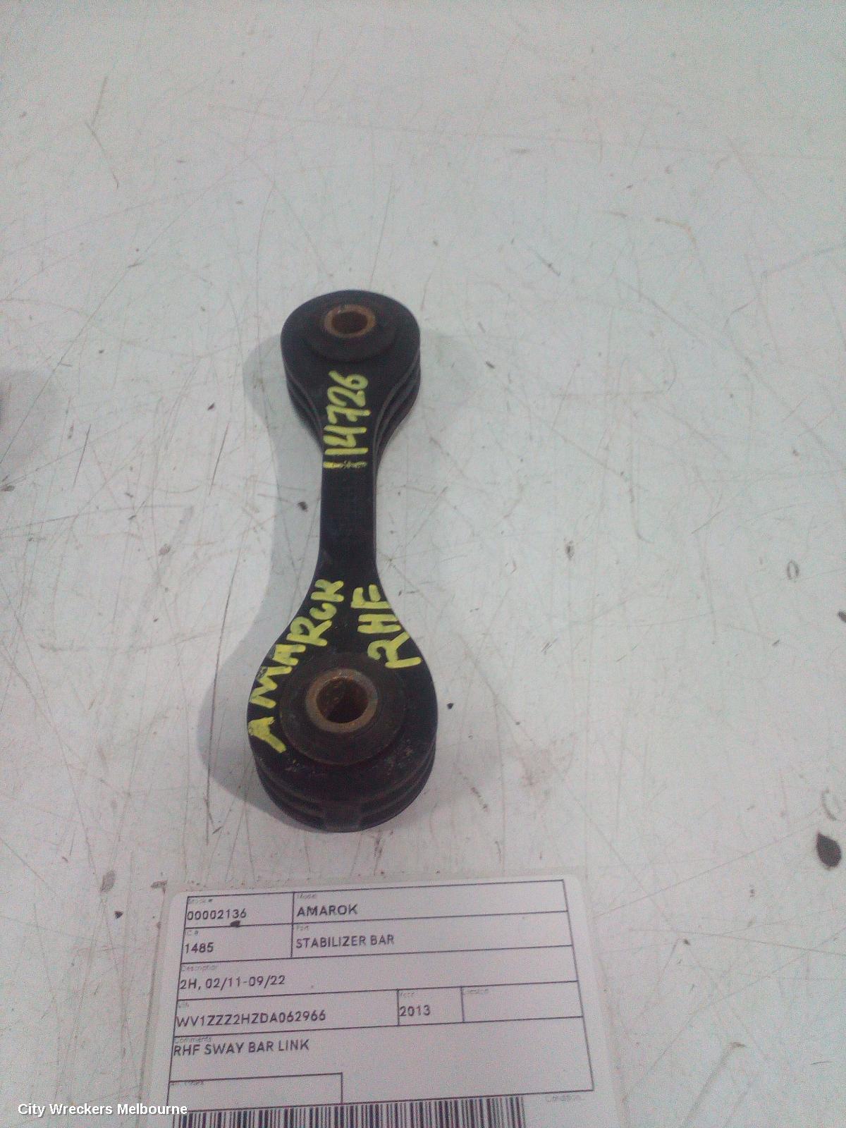 VOLKSWAGEN AMAROK STABILISER BAR, 2H, 02/2011 - 09/2022 - Image 2
