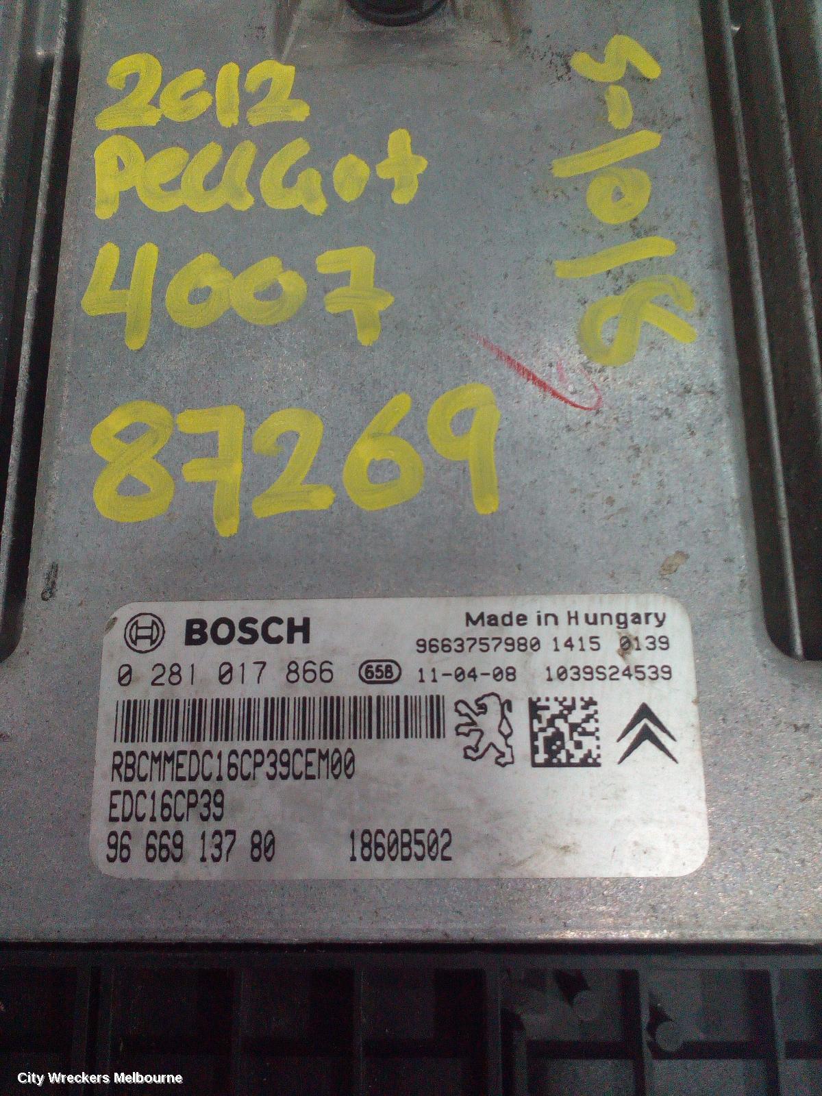 PEUGEOT 4007 ECU, ENGINE ECU, 2.2, DIESEL, 4HK, ECU ONLY, GS, 11/2009 - 08/2013 - Image 2