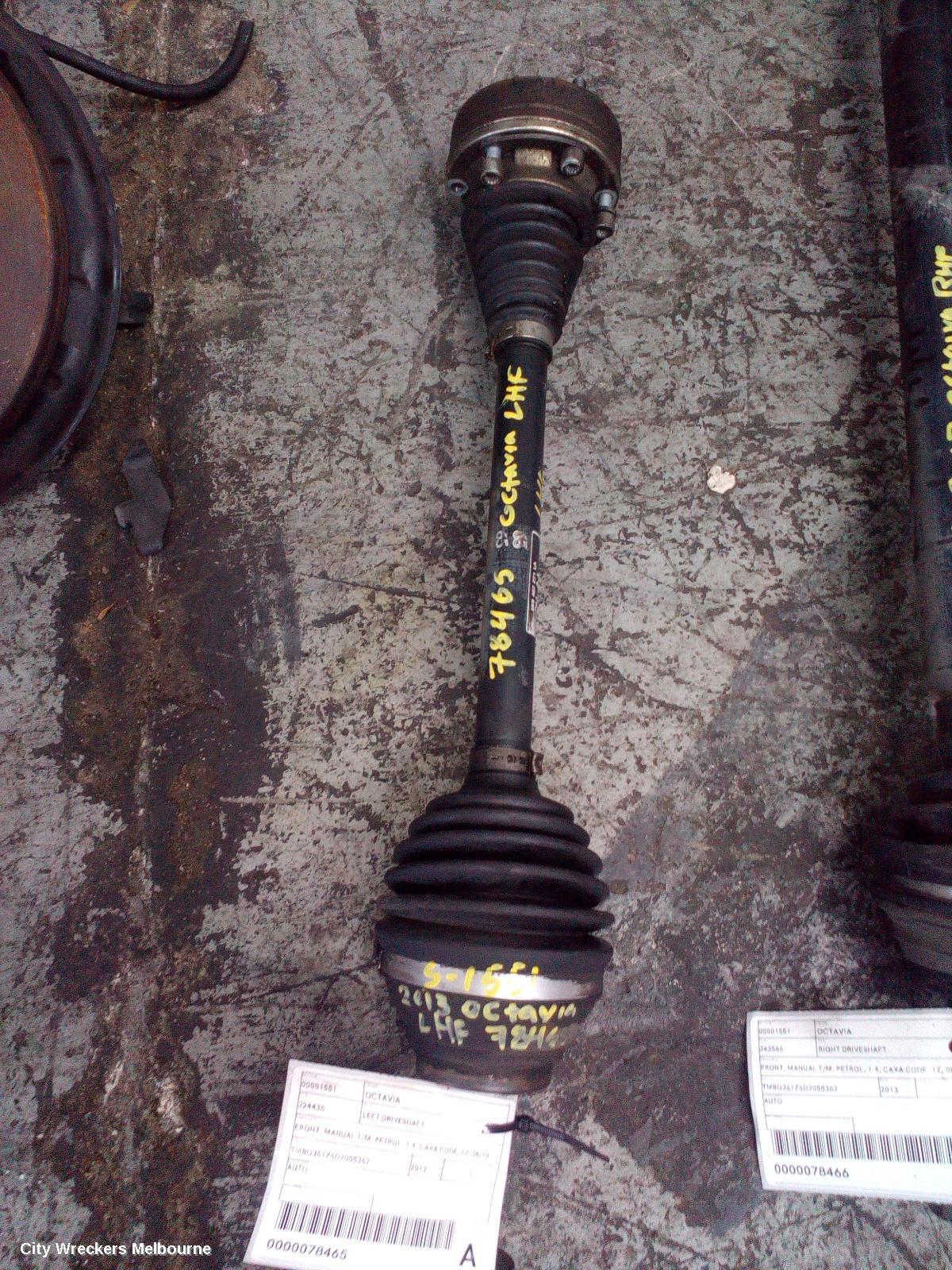 SKODA OCTAVIA LEFT DRIVESHAFT, FRONT, MANUAL T/M, PETROL, 1.4, CAXA CODE, 1Z, 08/2010 - 10/2013 - Image 2