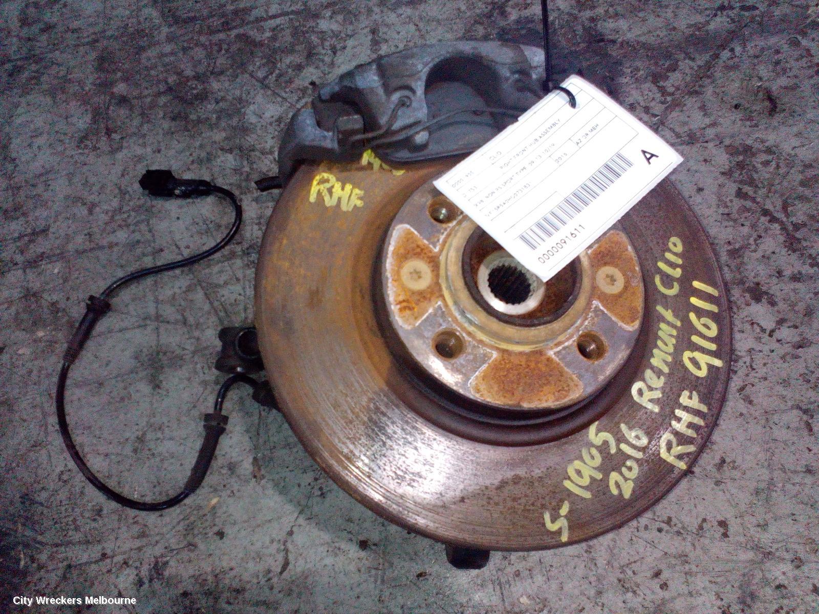 RENAULT CLIO RIGHT FRONT HUB ASSEMBLY, X98, NON RS SPORT TYPE, 09/2013 - 10/2019 - Image 2