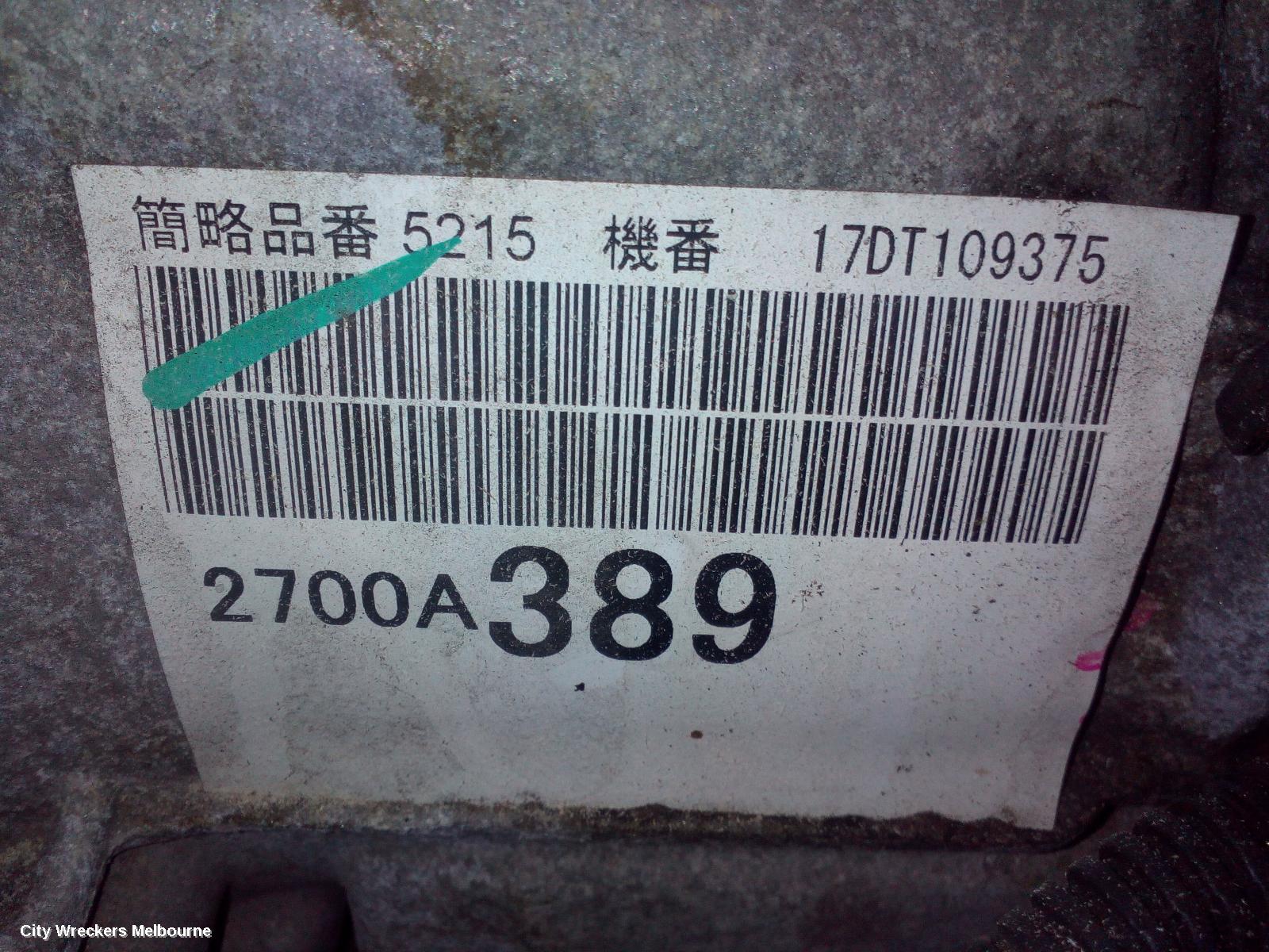 MITSUBISHI TRITON TRANS/GEARBOX, AUTO, 2WD, DIESEL, 2.4, 4N15, 5 SPEED (R5AWF TRANS CODE), MQ, 03/2015 - 10/2018 - Image 3